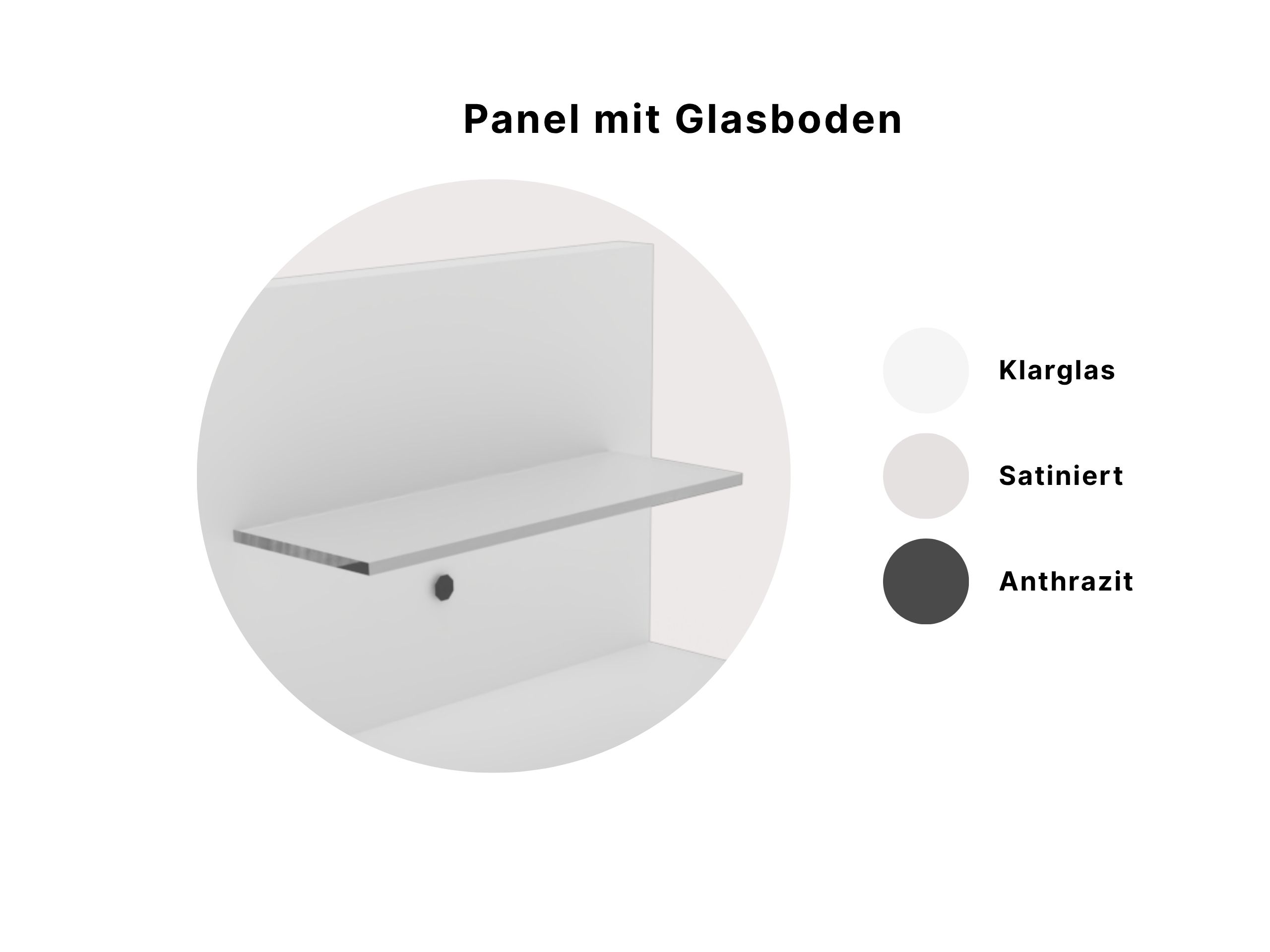 Abbildung Disselkamp Panel mit Glasboden einfarbige Konsole