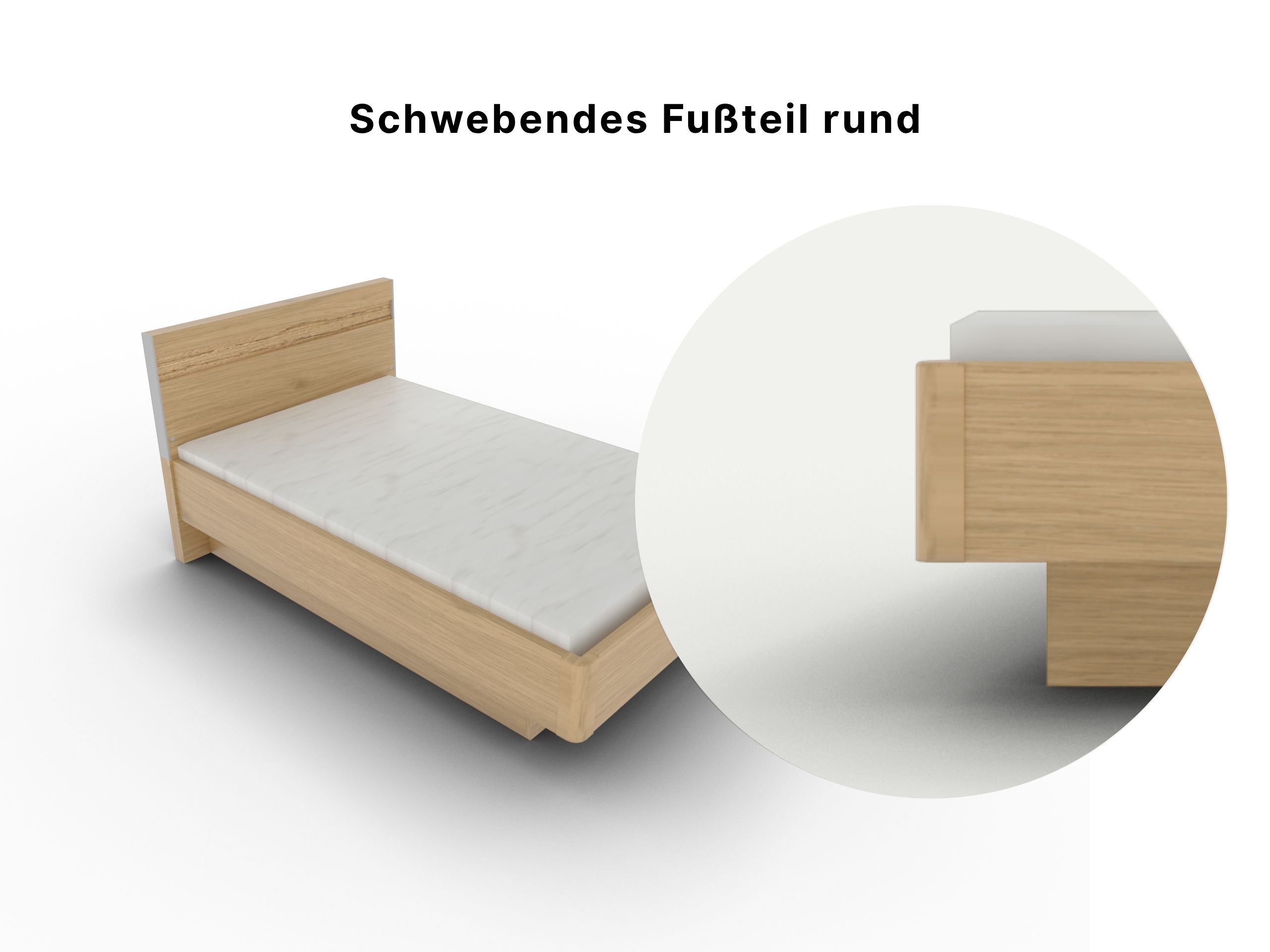 Produktbild Disselkamp Einzelbett Fußteil_Schwebendes Fußteil rund