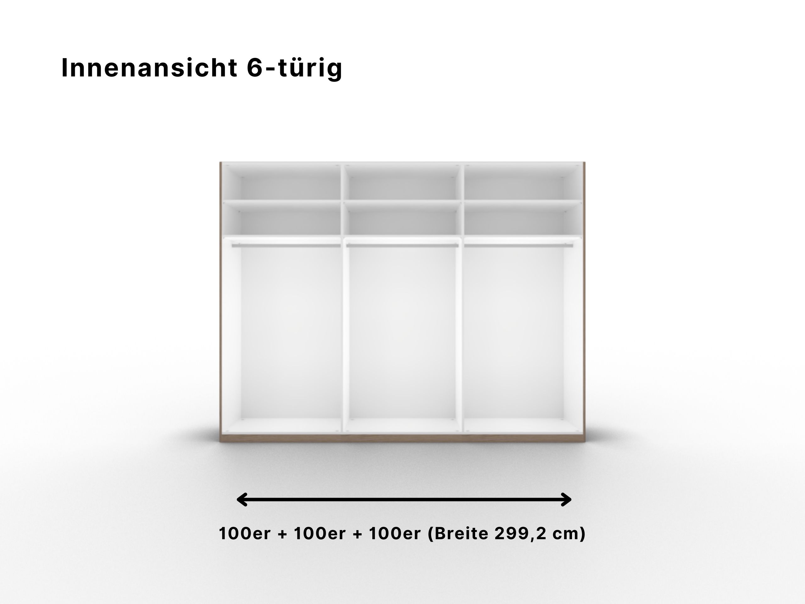 Innenansicht Kleiderschrank Callao 6-türig