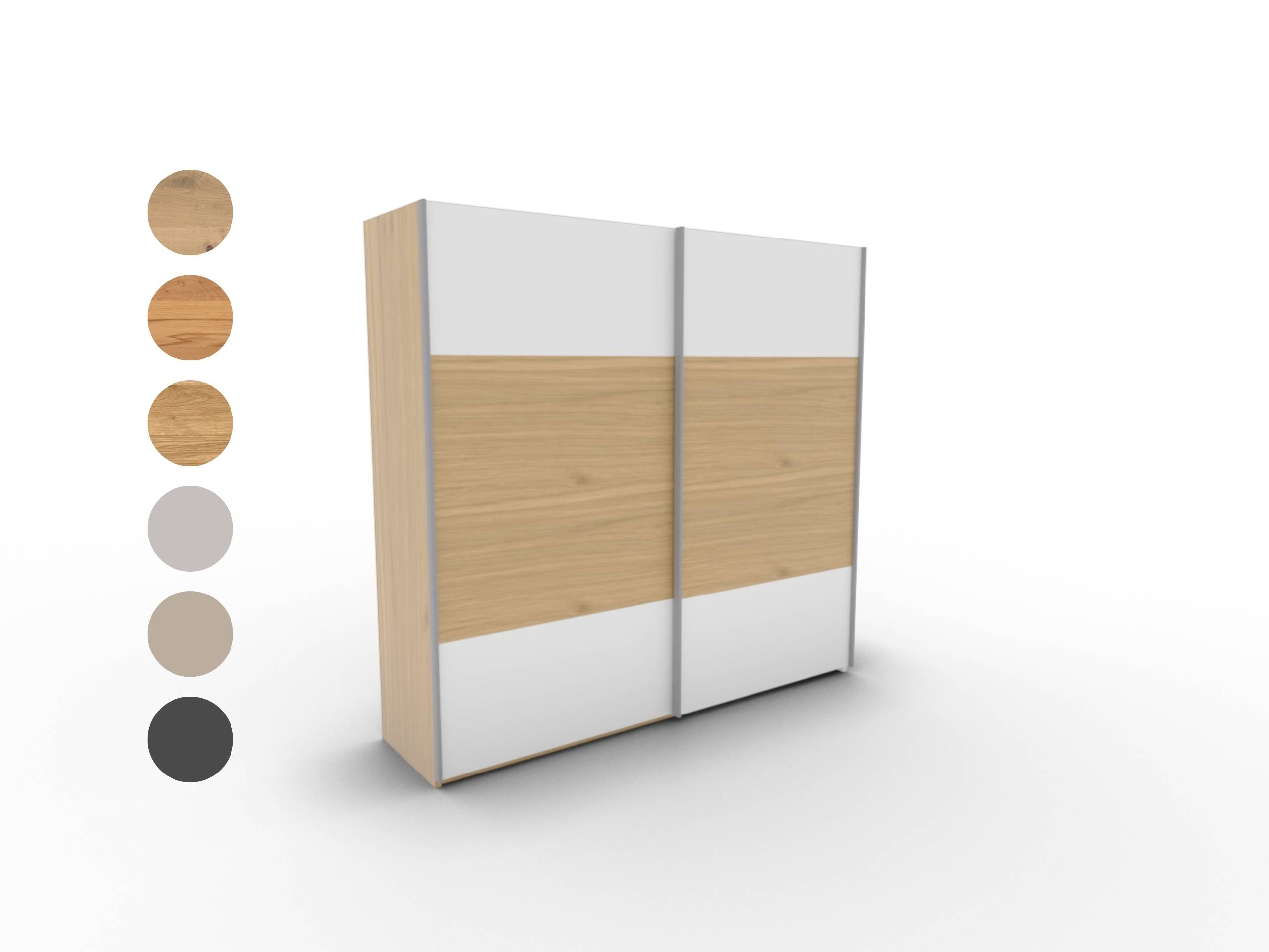 Disselkamp CD Studioline Schwebetuerenschrank Design 21 Korpus Wildeiche Front Lack weiss mit Einsatz in Wildeiche PG2 Cover