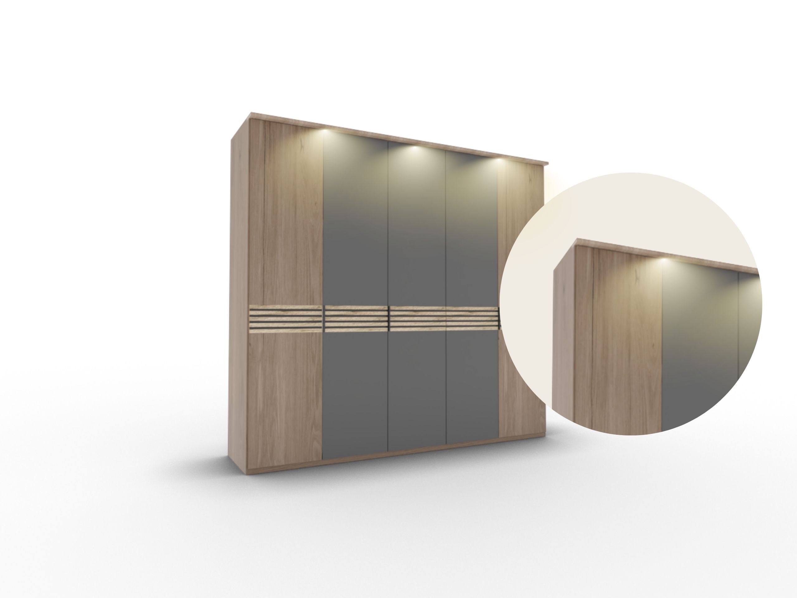 Disselkamp Cabrillo Kleiderschrank Kranzleiste_Spot Led