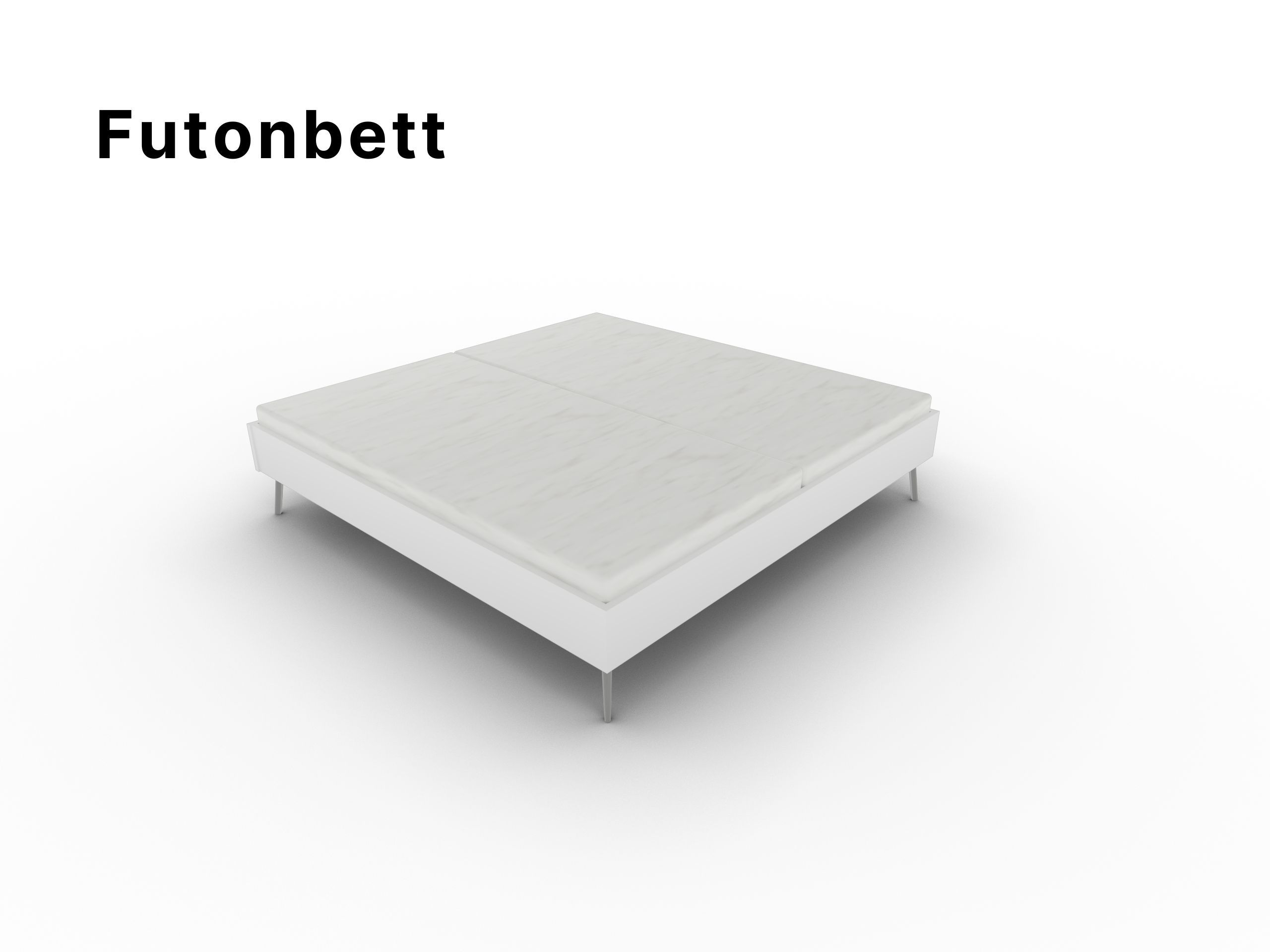 Disselkamp Bettensystem Futonbett Lack Weiss Metalfuss Nickel Produktbild