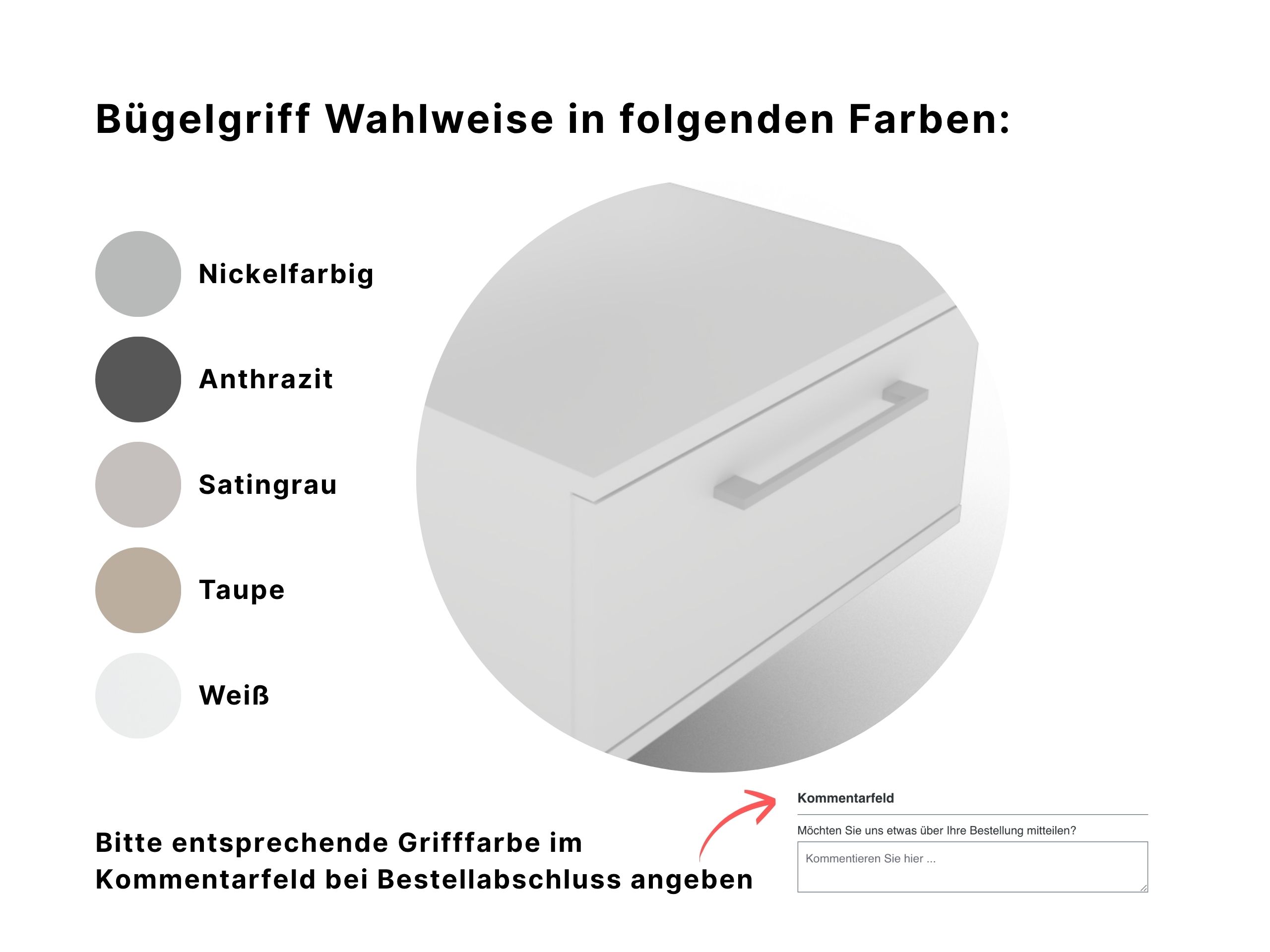 Abbildung Disselkamp Buegelgriffauswahl einfarbige Konsole