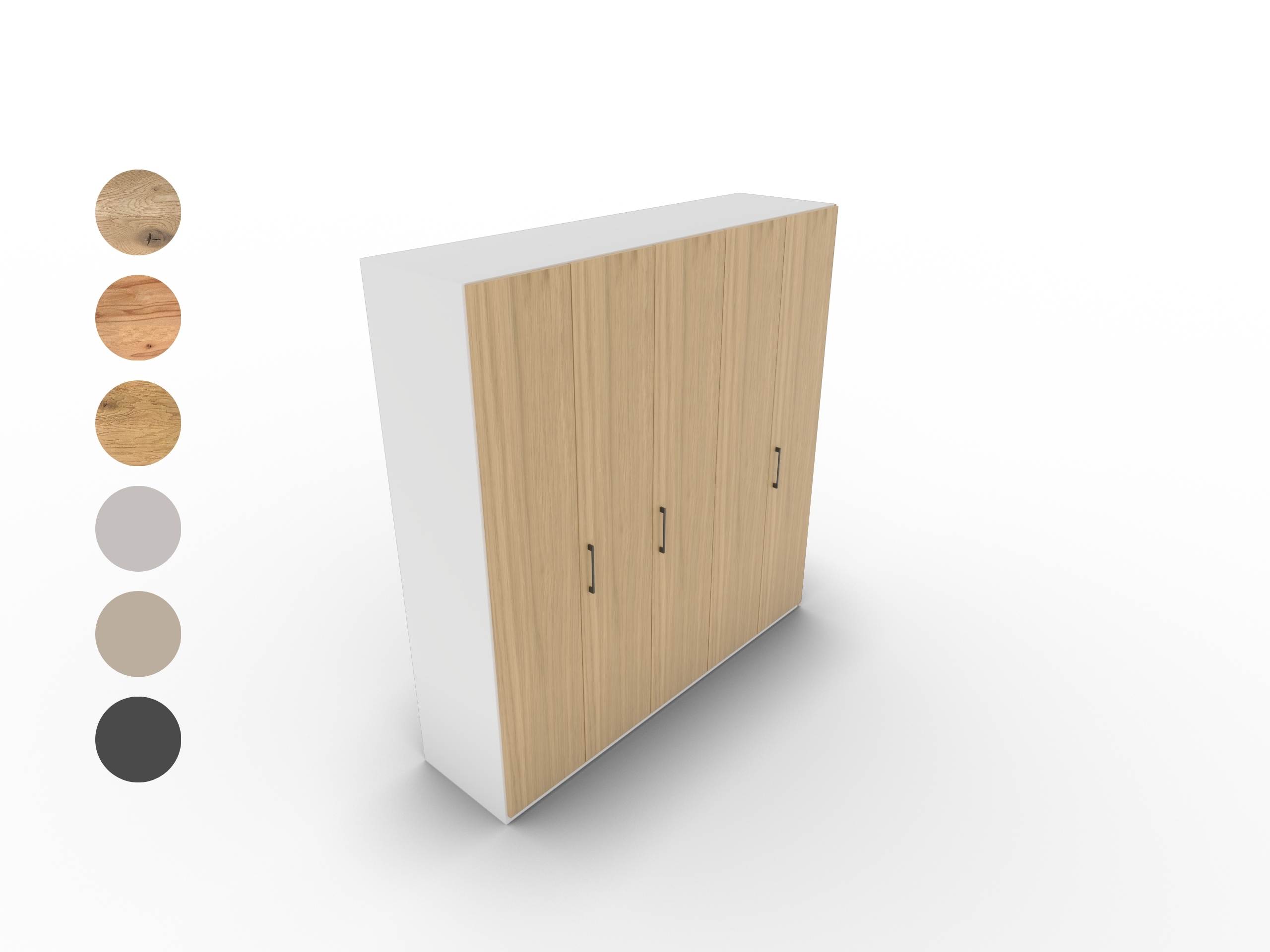 Disselkamp CD Studioline Kleiderschrank 5-trig Lack weiss Front Wildeiche