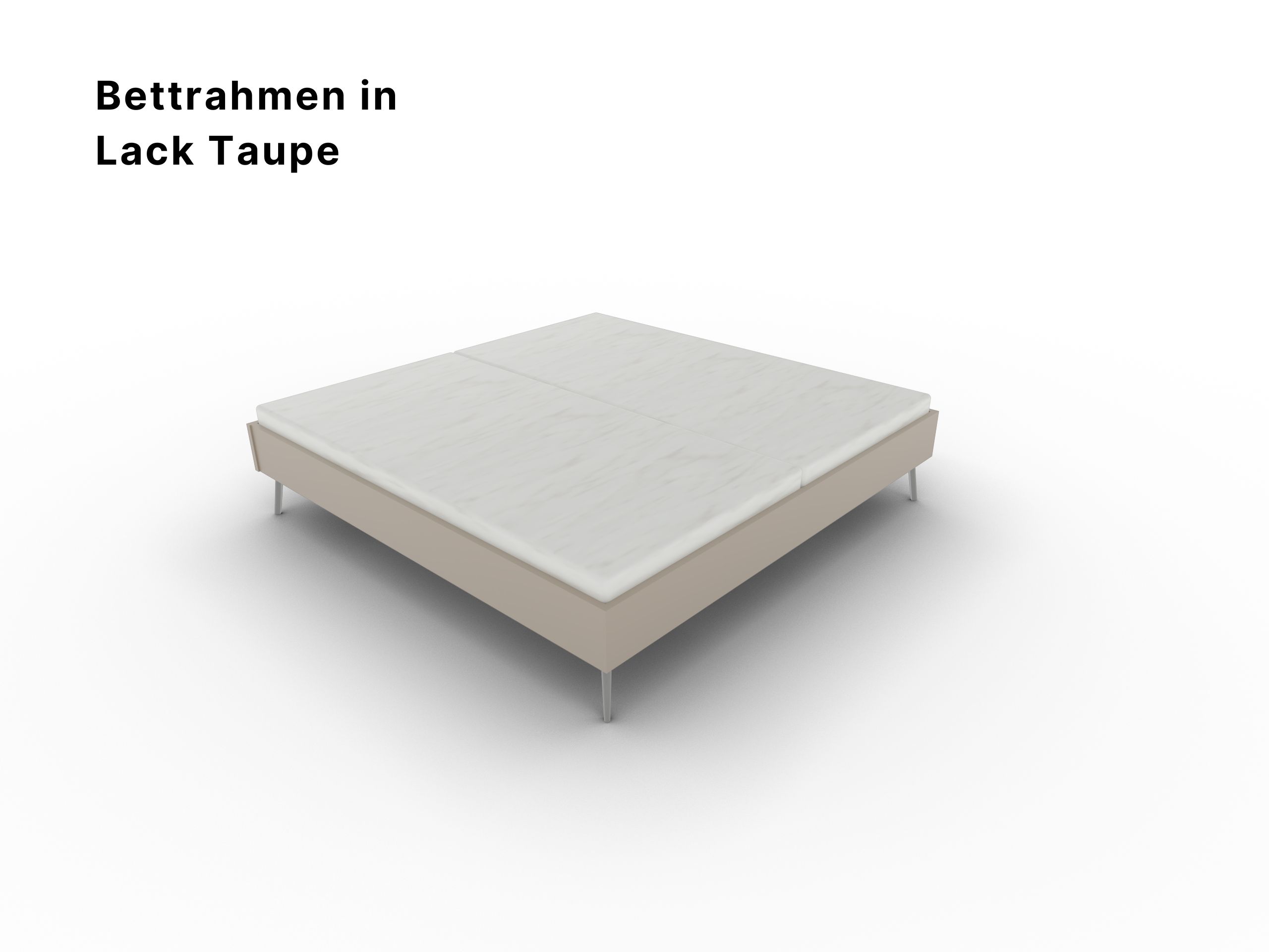 Disselkamp Bettensystem Futonbett Lack Taupe Metalfuss Nickel