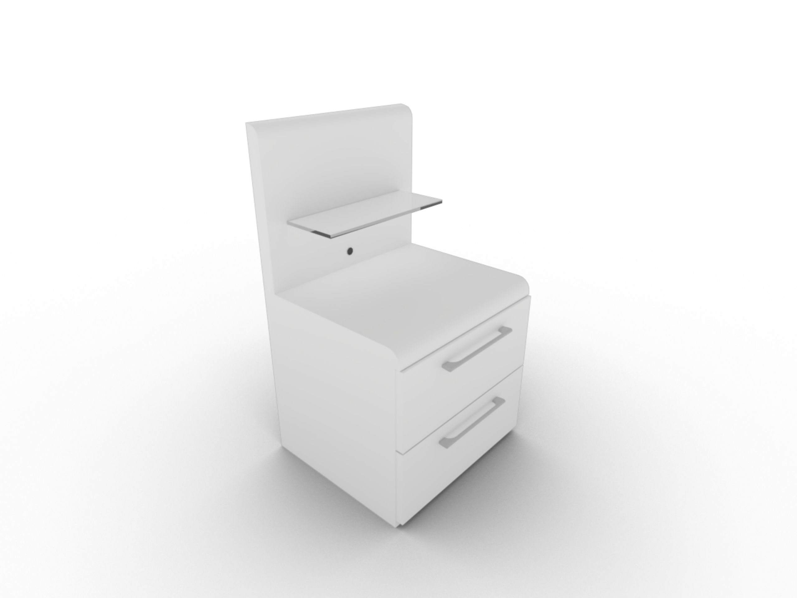 Disselkamp Comfort V Schubkastenkonsole Lack  Weiss  mit Panelaufsatz