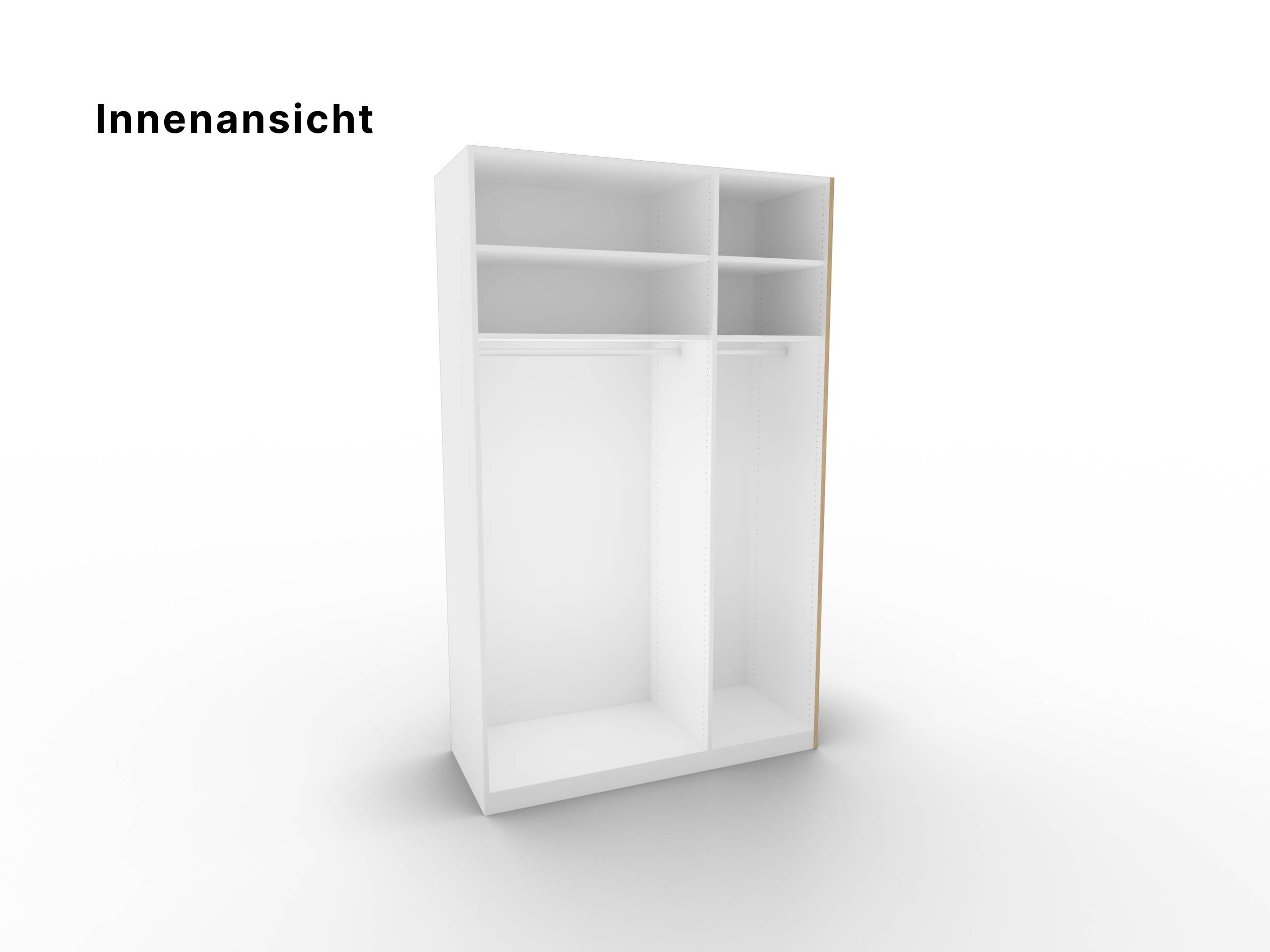 Disselkamp CD Studioline Kleiderschrank 3-trig Lack weiss Innenansicht