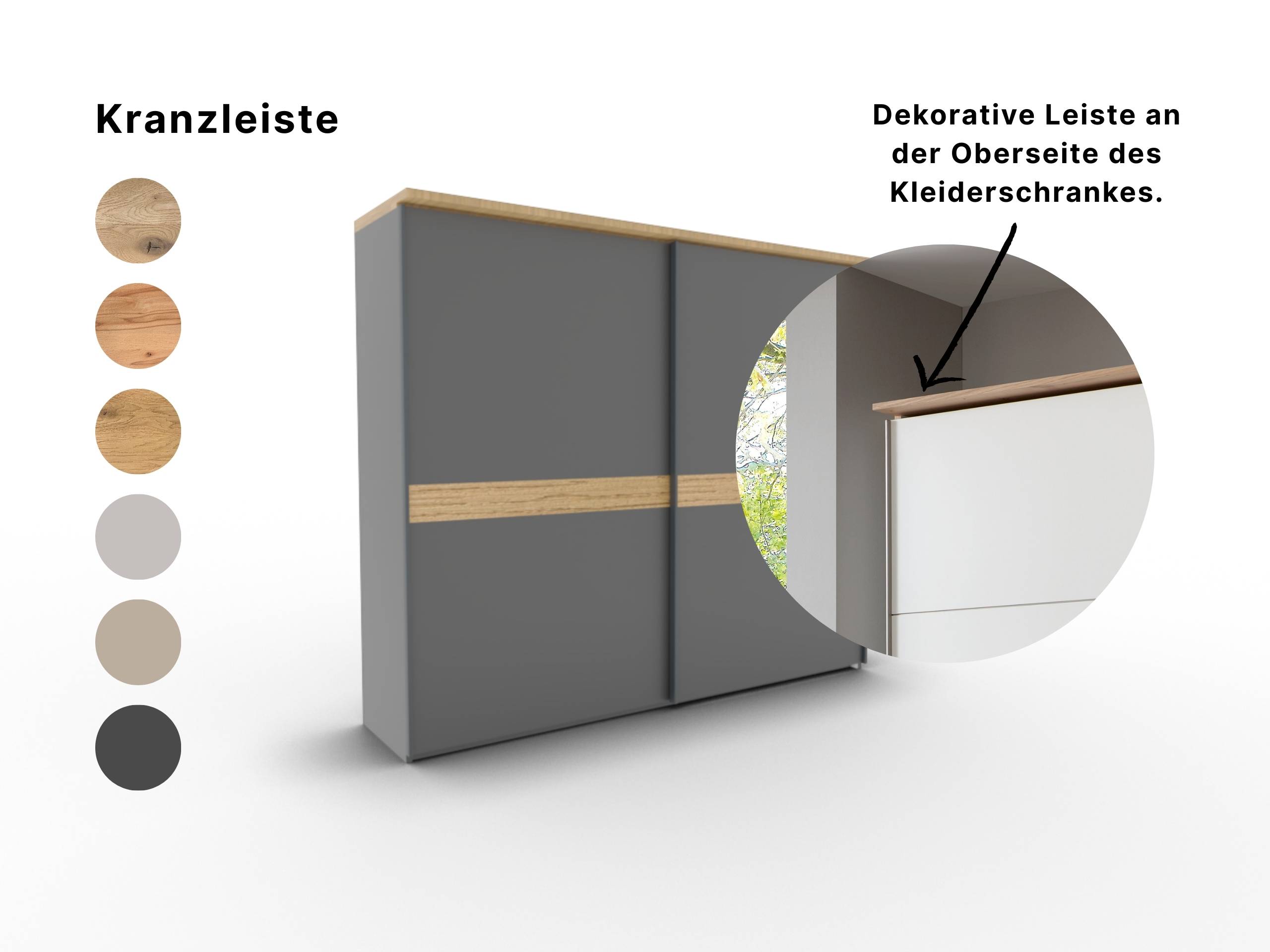 Disselkamp CD Studioline Schwebetuerenschrank Kranzleiste