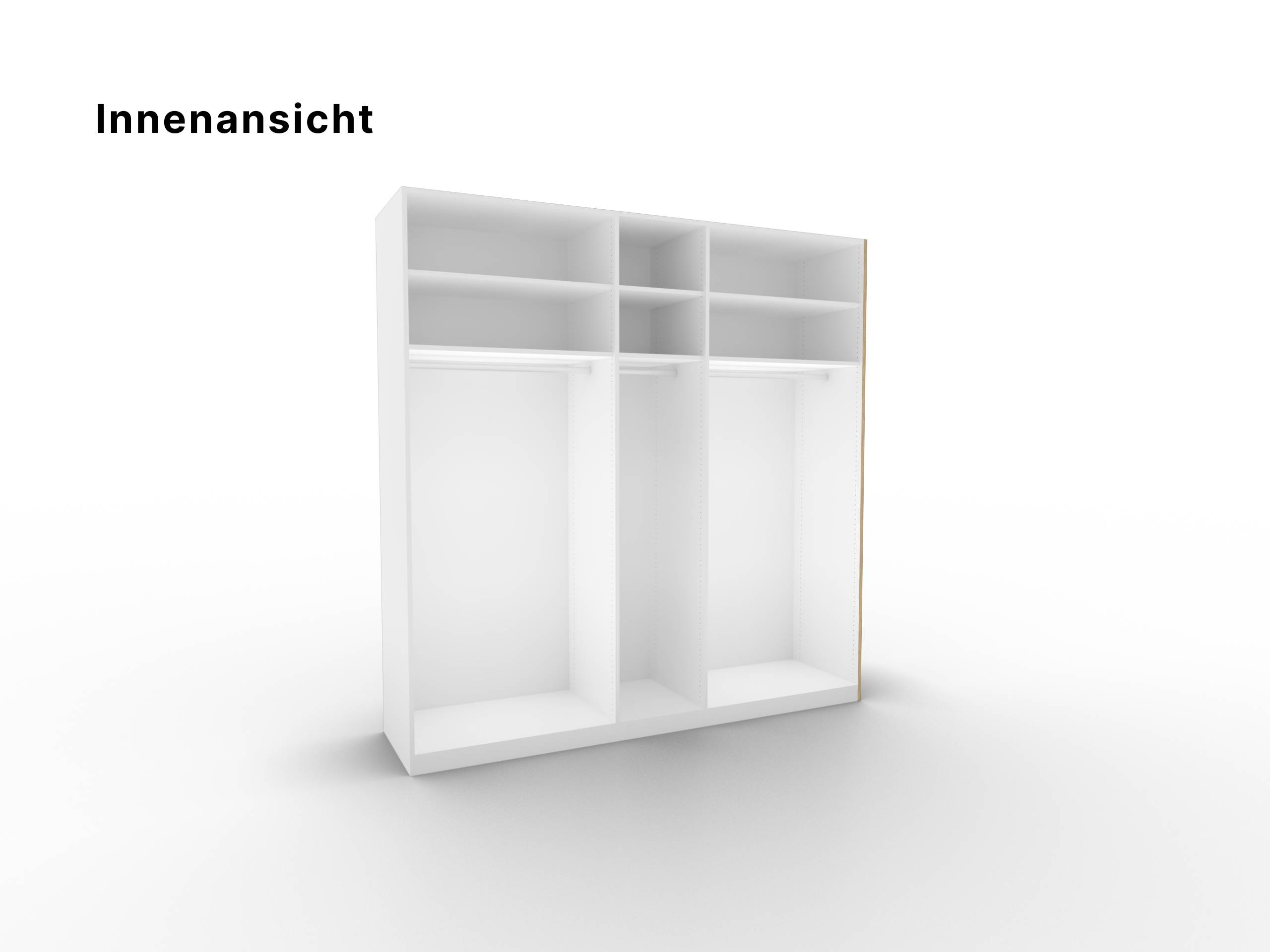 Disselkamp CD Studioline Kleiderschrank 5-trig Lack weiss Innenansicht