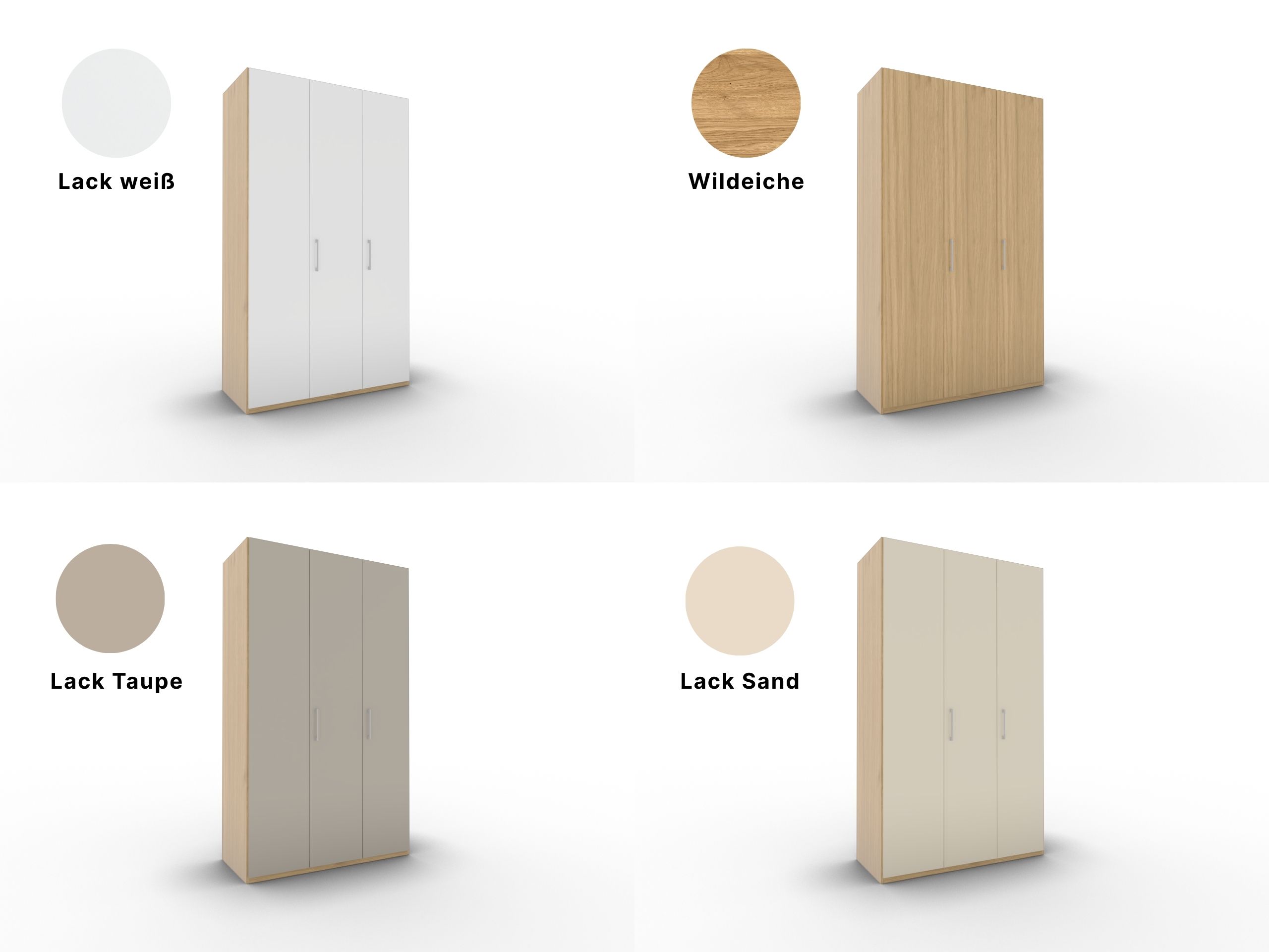 Disselkamp Comfort V Kleiderschrank Schrankfront 2 PG2_Impression Korpus Wildeiche und Frontfarben