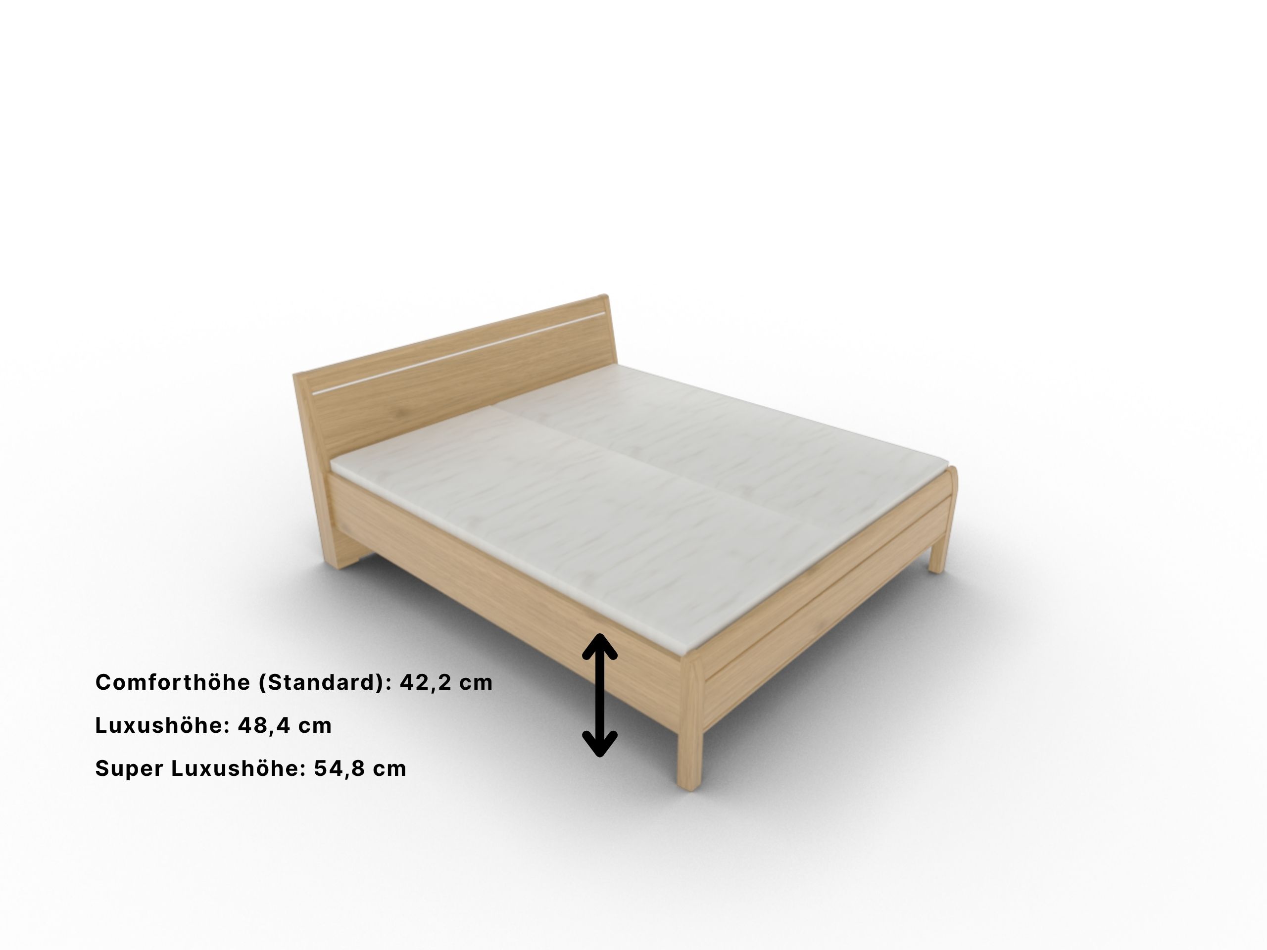 Disselkamp Doppelbett KT Rahmen_Wildeiche_Bettseitenhoehe