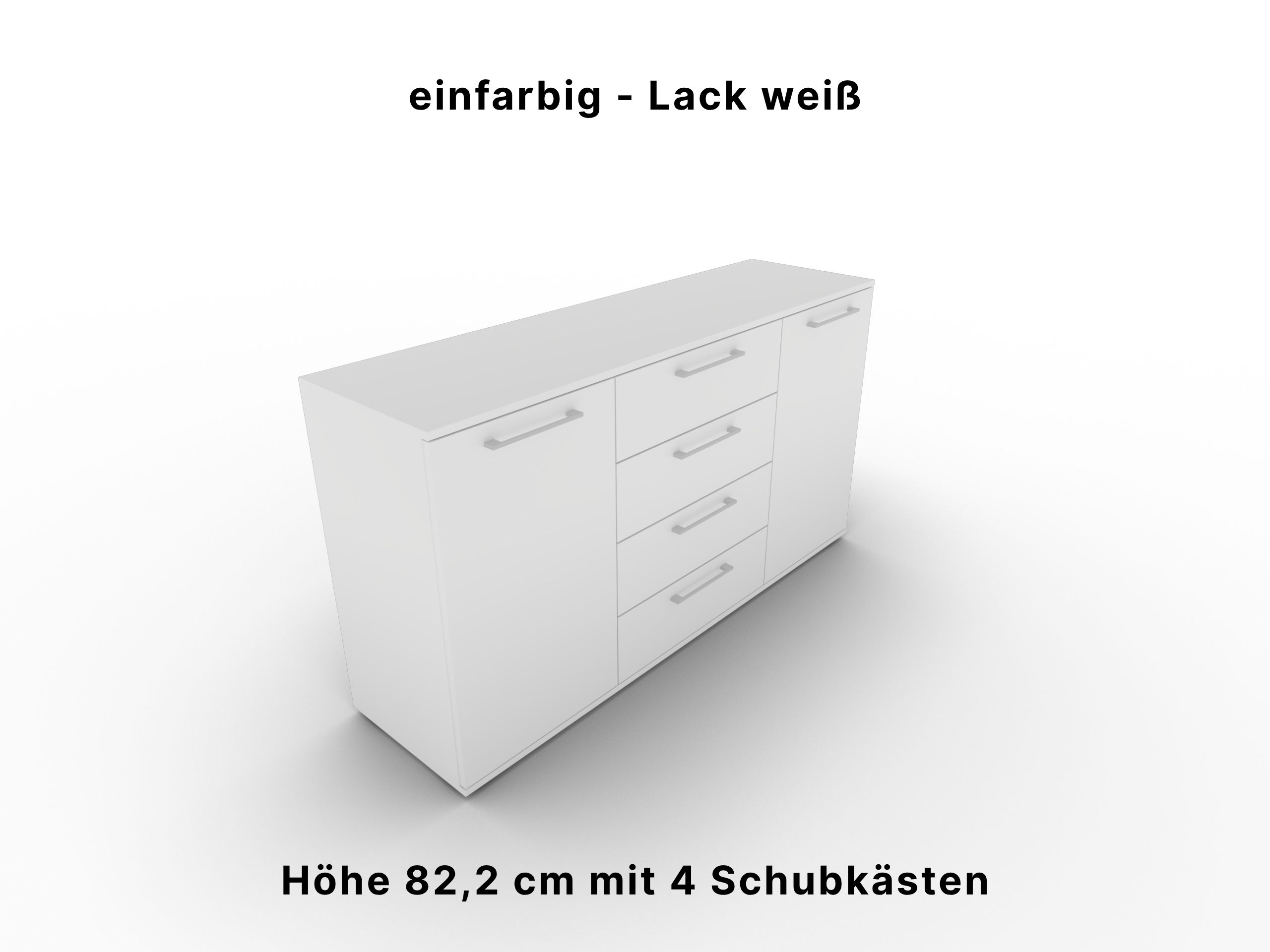 Disselkamp Superkombikommode 4SK einfarbig Lack weiss (2)