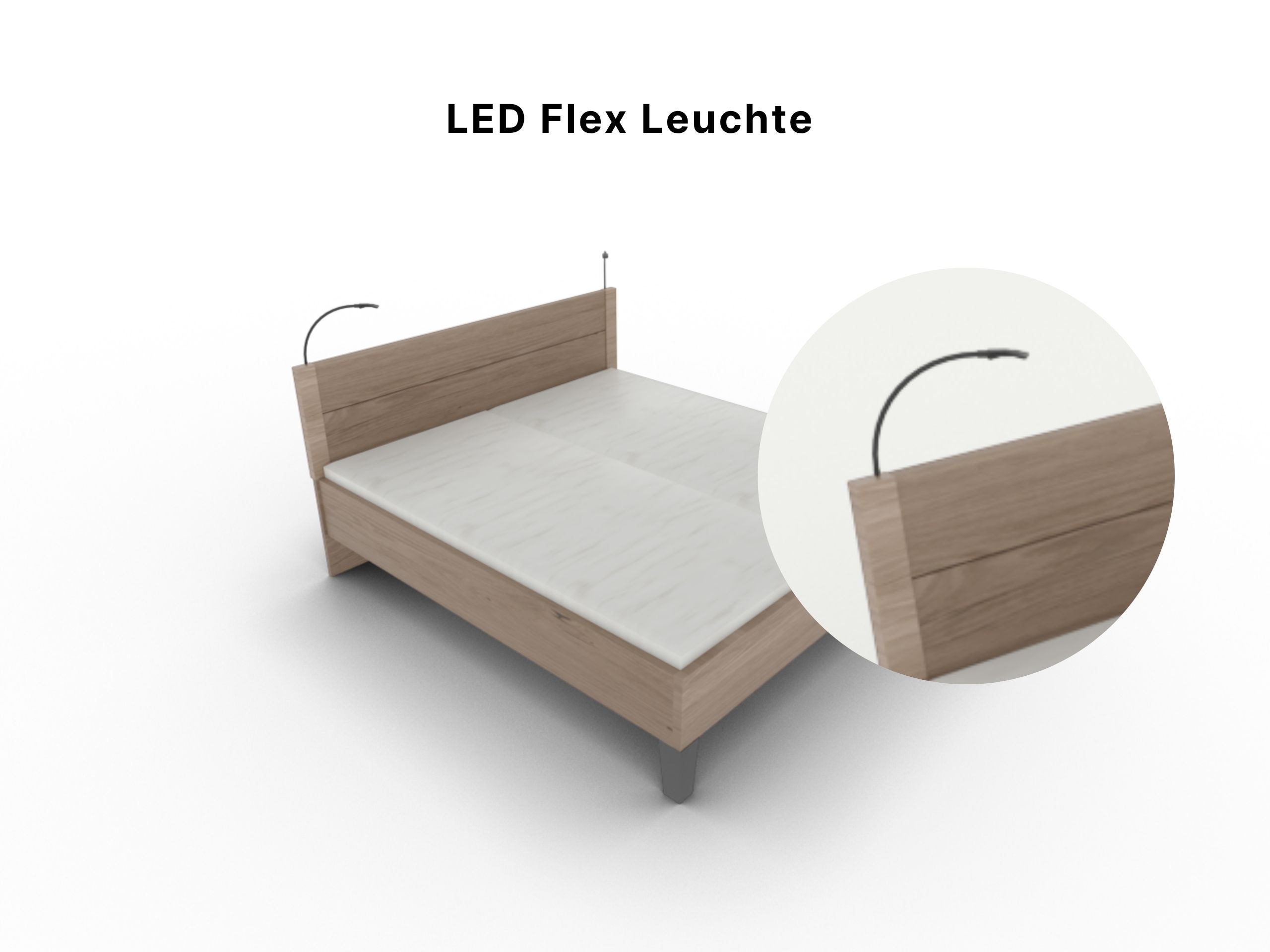 Disselkamp Callao Kopfteil Holz_LED Flex Leuchte