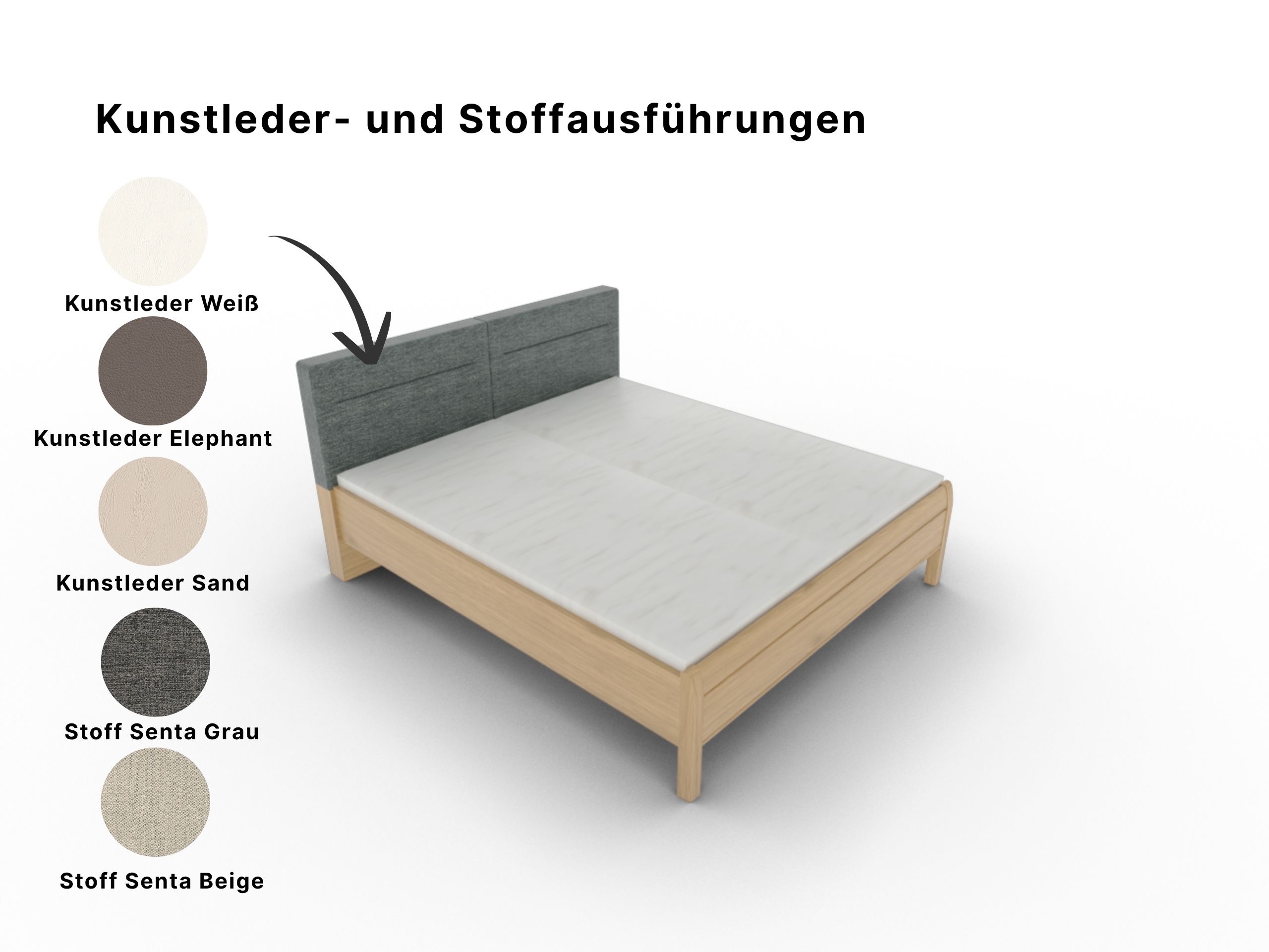 Disselkamp Doppelbett KT Polster Linero_Wildeiche_Polsterausfuehrung