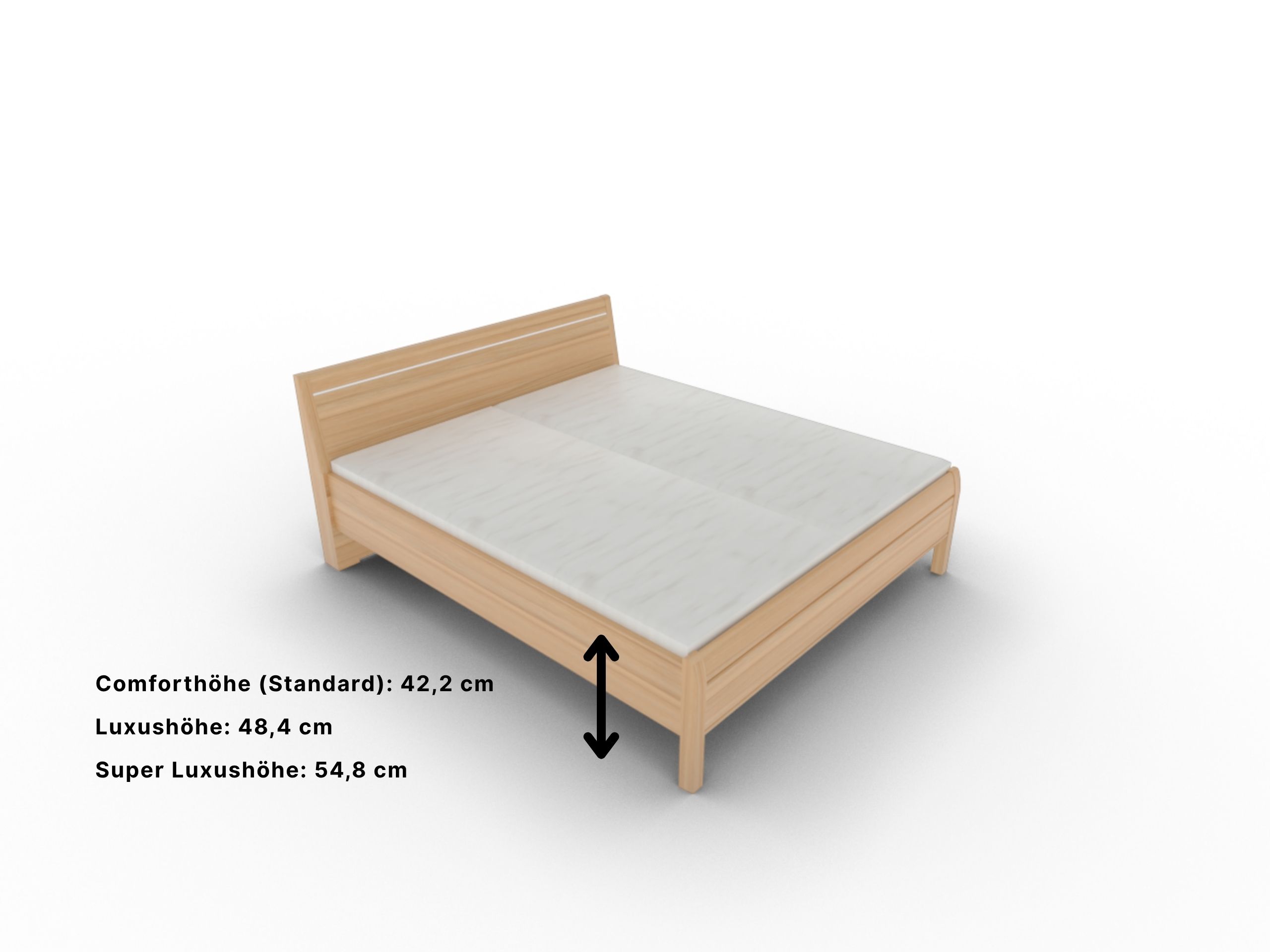 Disselkamp Doppelbett KT Rahmen_Kernbuche_Bettseitenhoehe