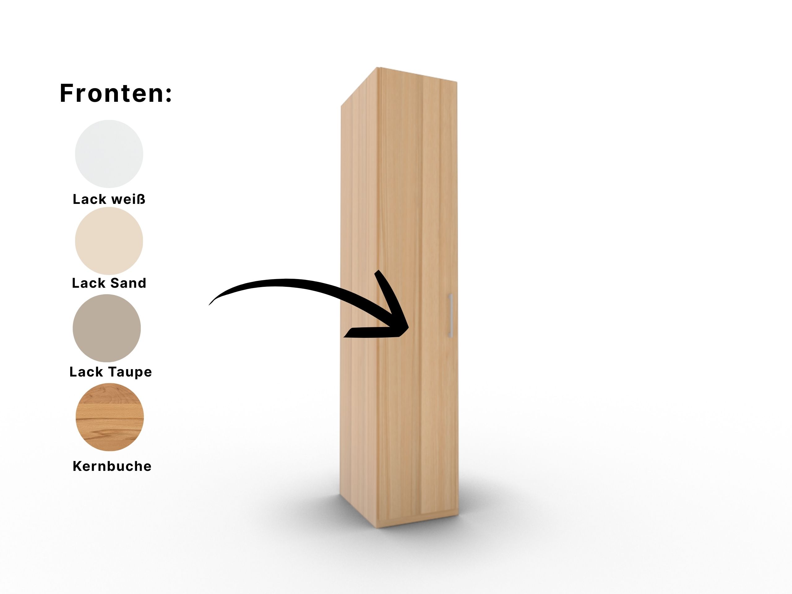 Disselkamp Comfort V Kleiderschrank Schrankfront 2 PG1_Kernbuche_Fronten_1T
