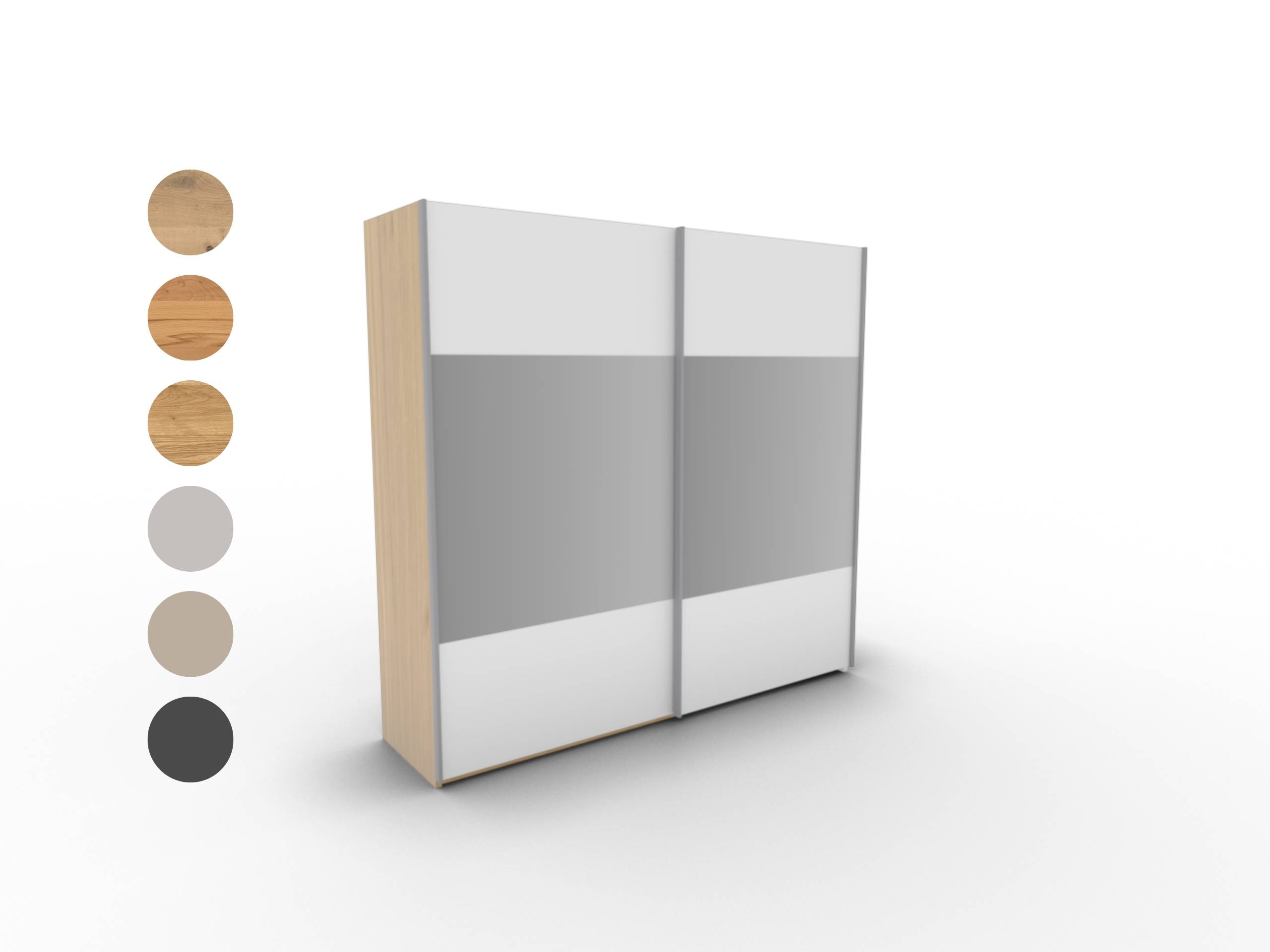 Disselkamp CD Studioline Schwebetuerenschrank Design 2 Front Lack weiss Korpus Wildeiche PG2 Cover