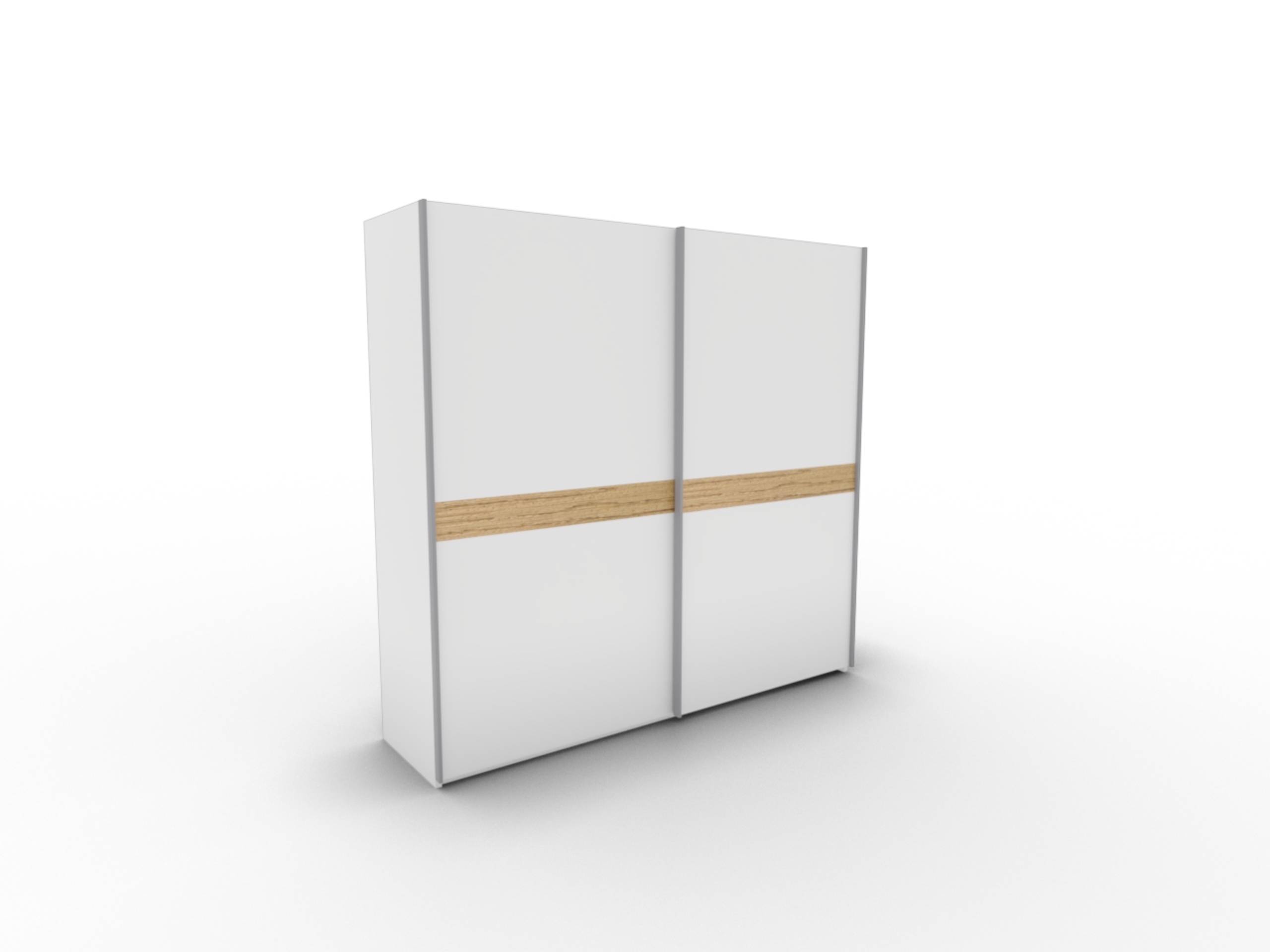 Disselkamp CD Studioline Schwebetuerenschrank Design 30 Front und Korpus in Lackweiss mit Bauchbinde in Riffholz Wildeiche PG1 Cover