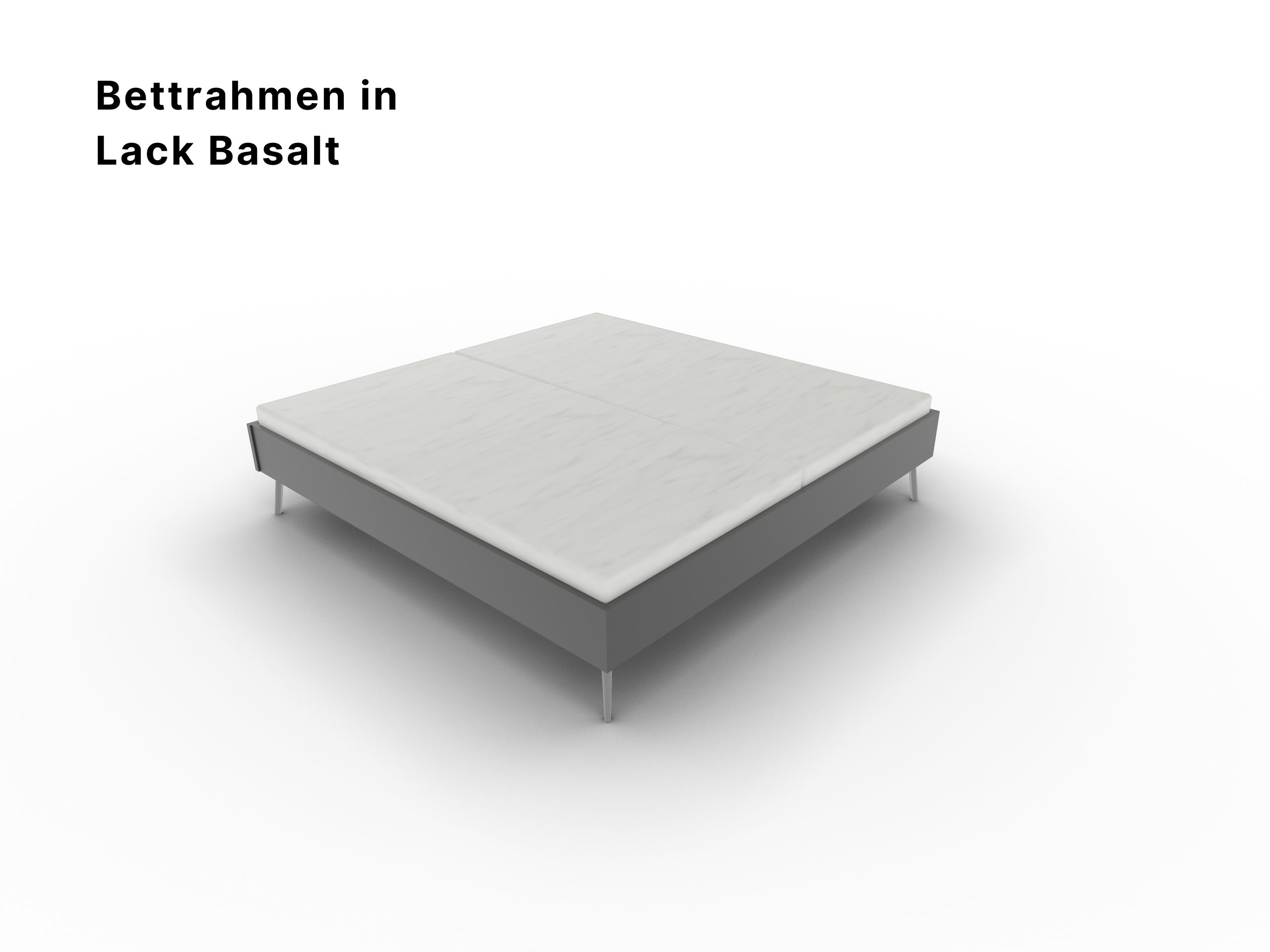 Disselkamp Bettensystem Futonbett Lack Basalt Metalfuss Nickel