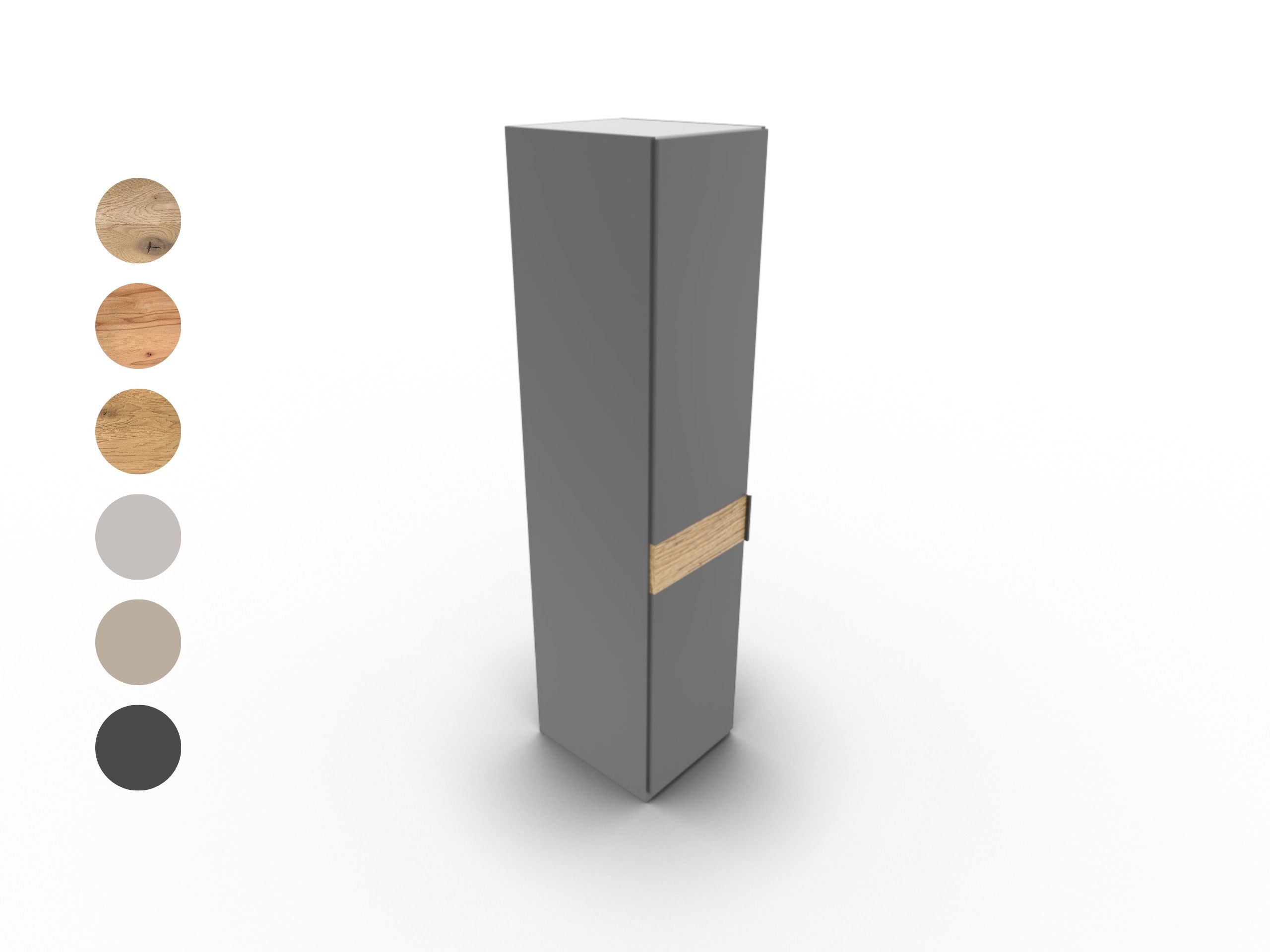 Disselkamp CD Studioline Kleiderschrank BB 1-türig Korpus Basalt Bauchbinde Wildeiche