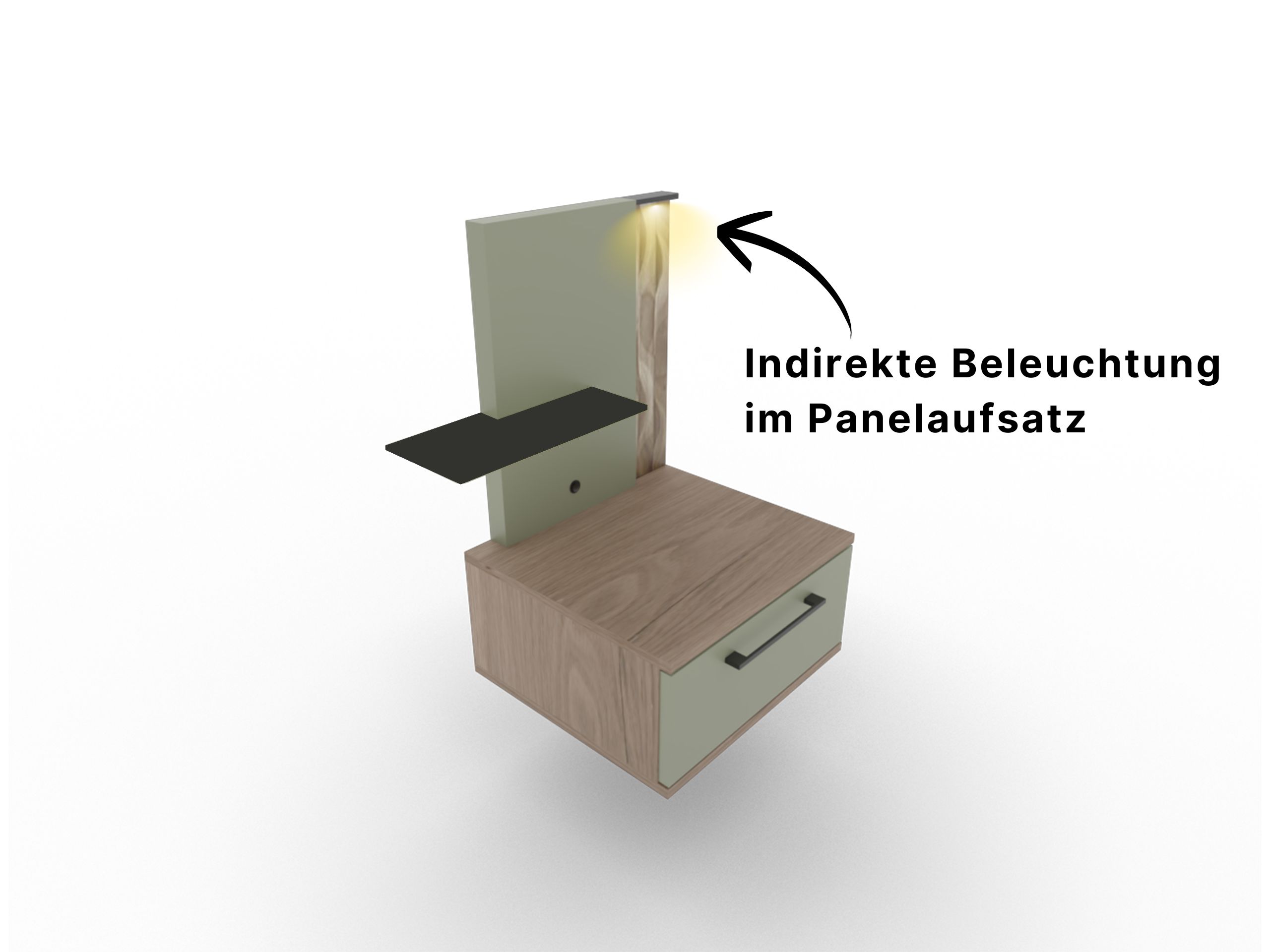Disselkamp Callao Hangekonsole 1 Schubkasten mit Beleuchtung