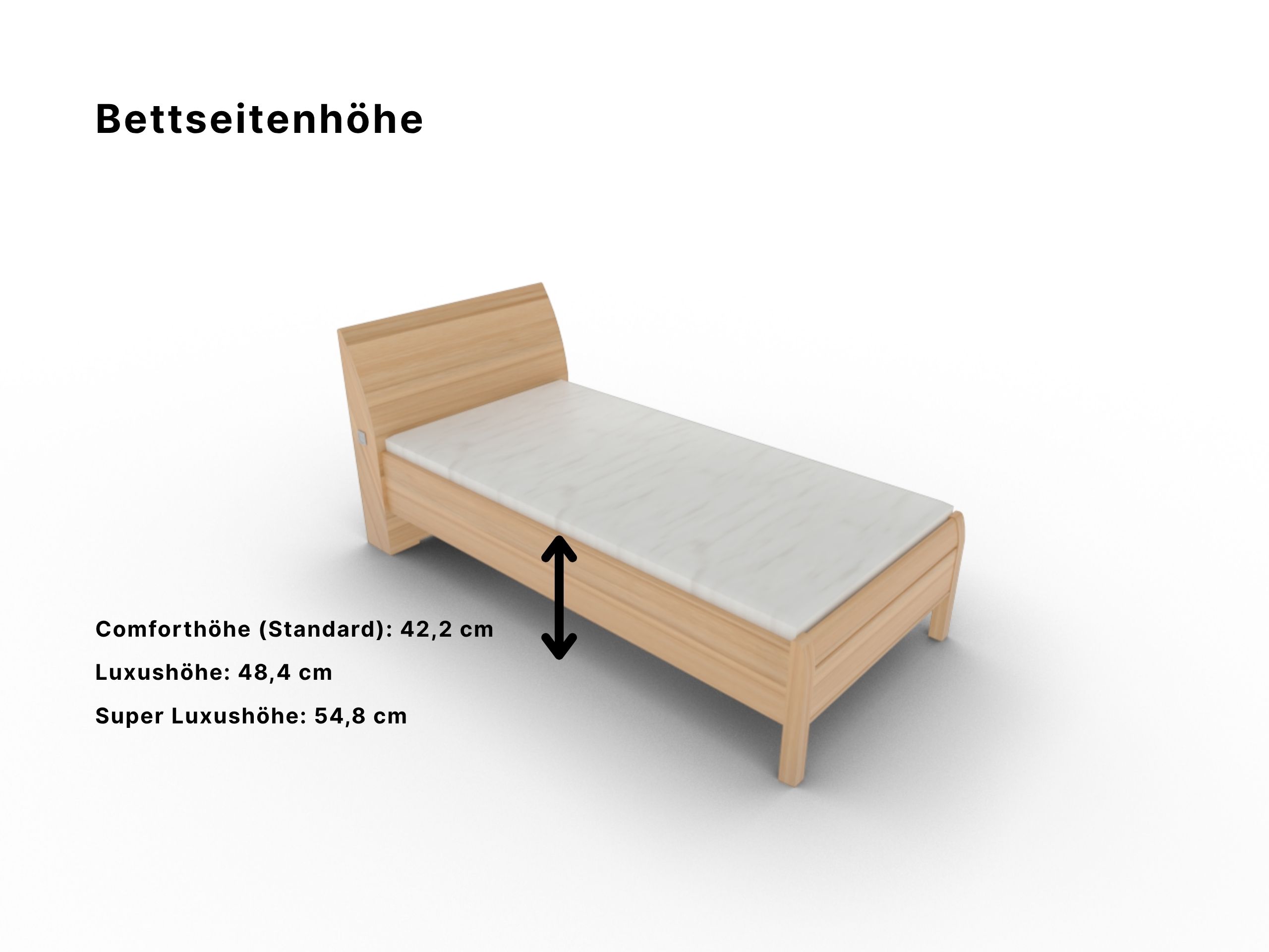 Disselkamp Comfort V Einzelbett KT Bogen_Kernbuche_Bettseitenhoehe