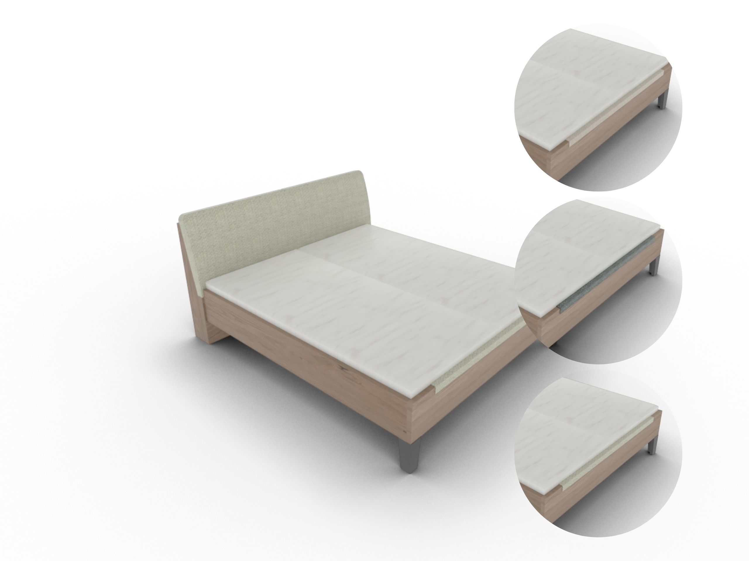 Disselkamp Callao PKT Grau Doppelbett_Polsterabdeckung fuer Futeil