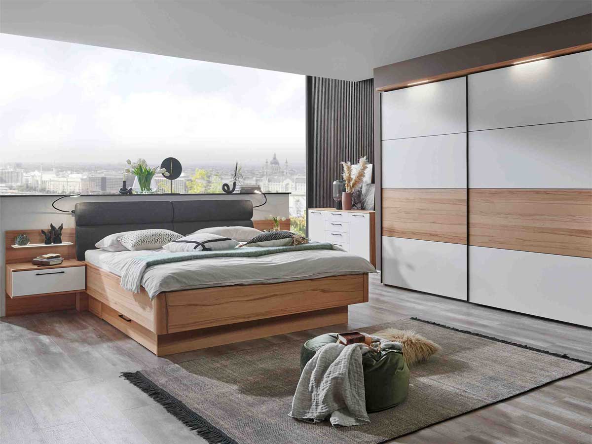 Millieubild-Disselkamp-CD-Studioline-Doppelbett-PKT-Luna-Wildeiche-mit-Drehtuerenschrank