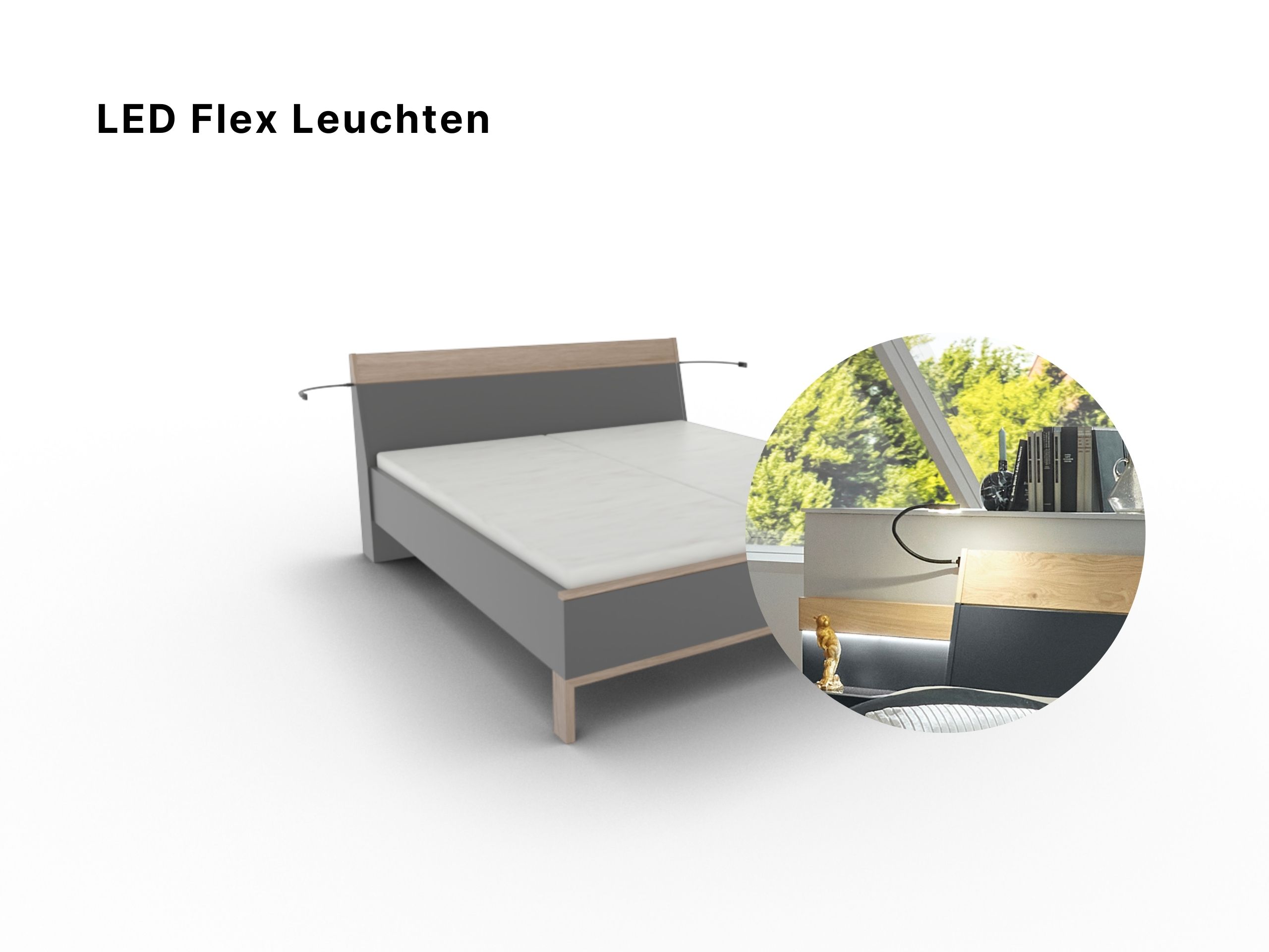 Disselkamp Bett Cuneo Holzkopfteil_LED Beleuchtung fur Holzkopfteil