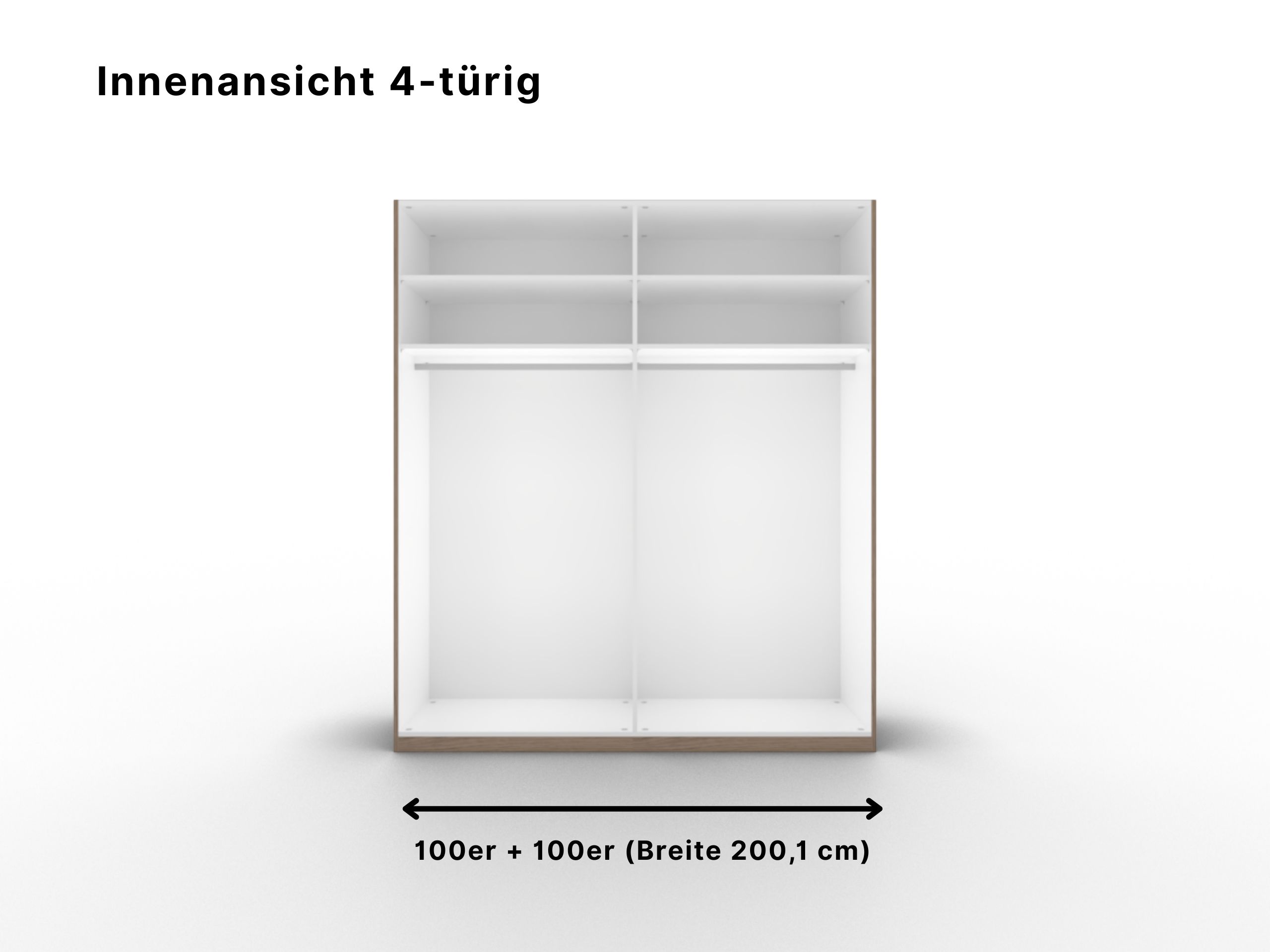 Innenansicht Kleiderschrank Callao 4-türig