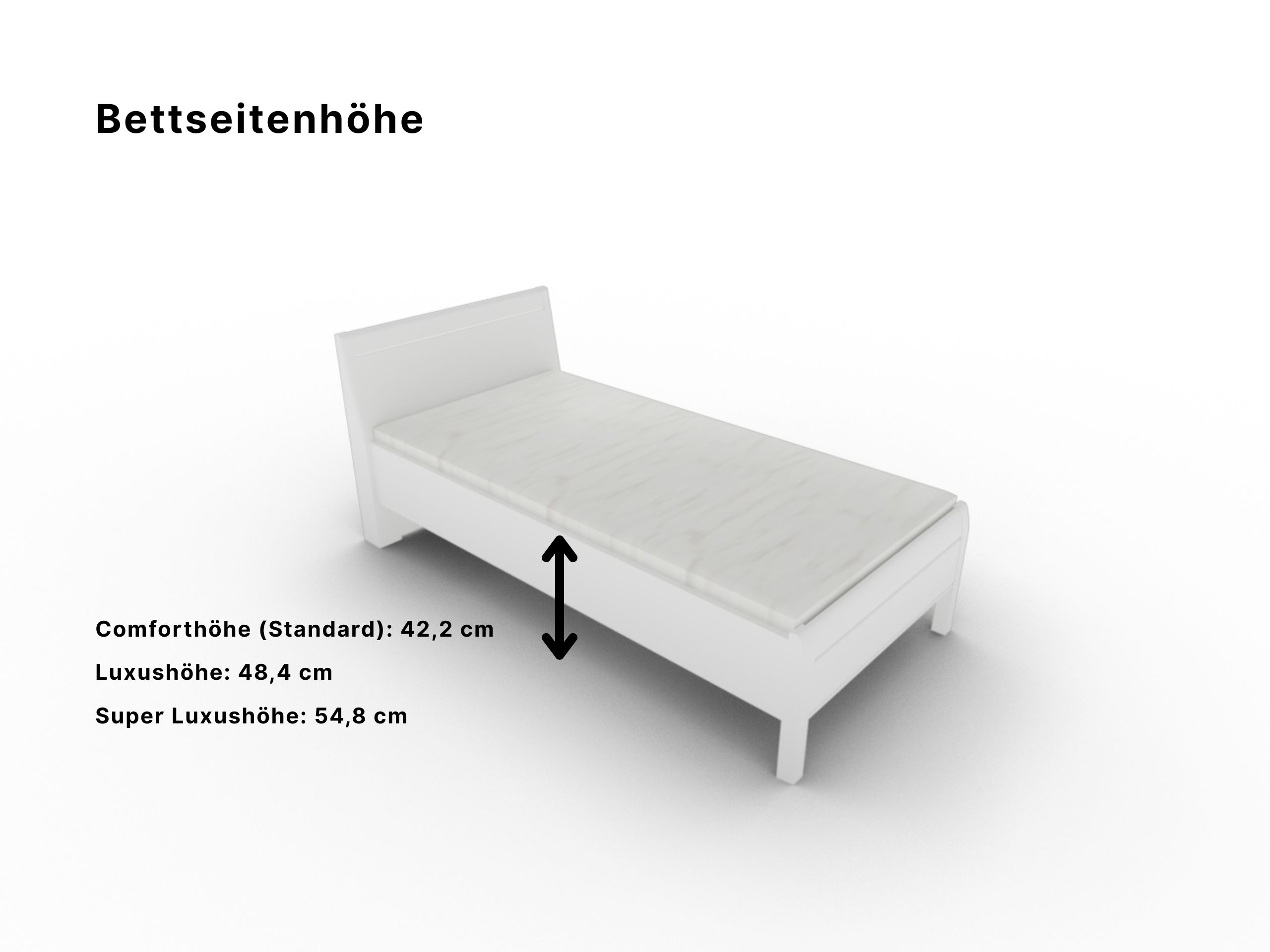 Disselkamp Comfort V Einzelbett KT Rahmen_Lack weiss_Bettseitenhoehe