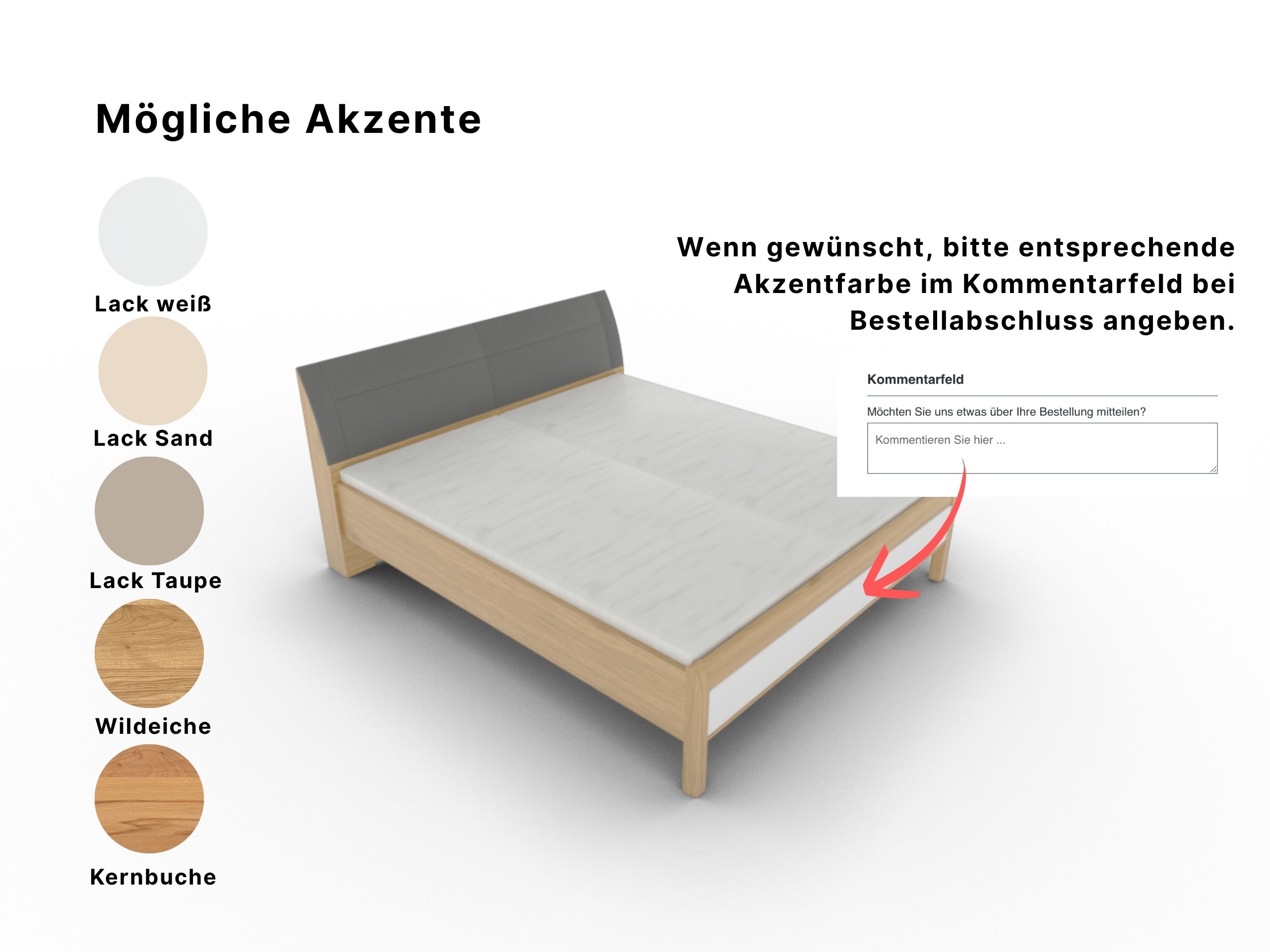 Disselkamp Doppelbett KT Polster Bogen_Wildeiche_Akzente