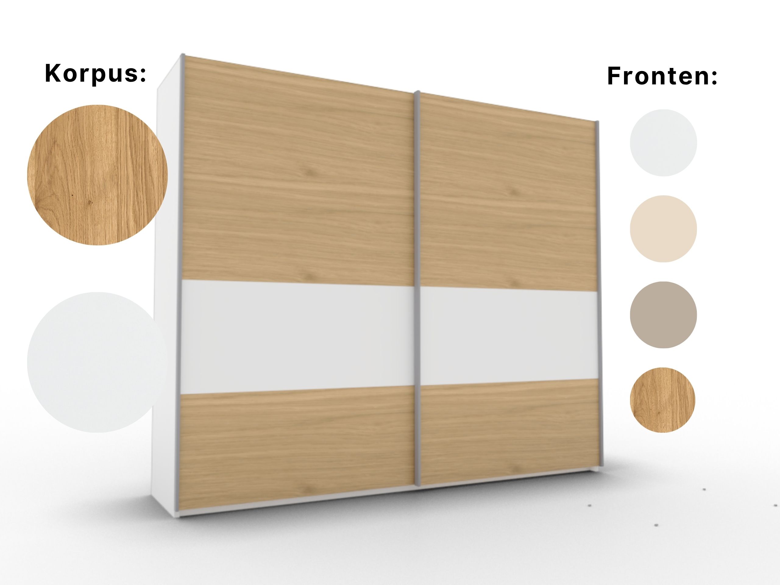 Disselkamp Comfort V Schwebeturenschrank PG 2 Lack Weiss 6 x Absetzung