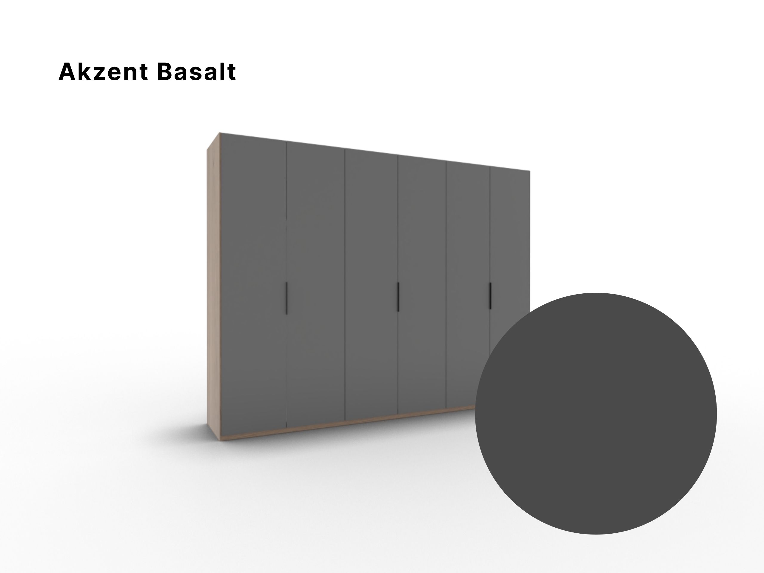 Disselkamp Kleiderschrank Callao 5-turig_Schrankfront 3_Akzent Basalt