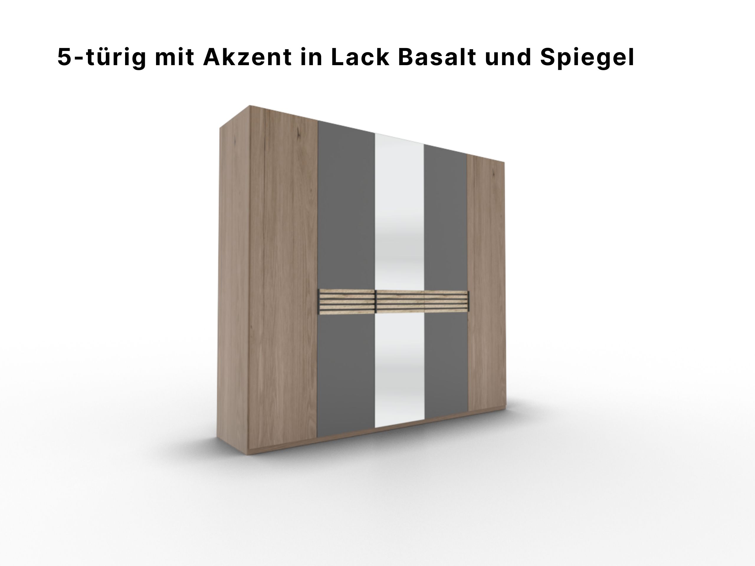 Disselkamp Cabrillo Schrankftont 1 5-tuerer Lack Basalt und Spiegel