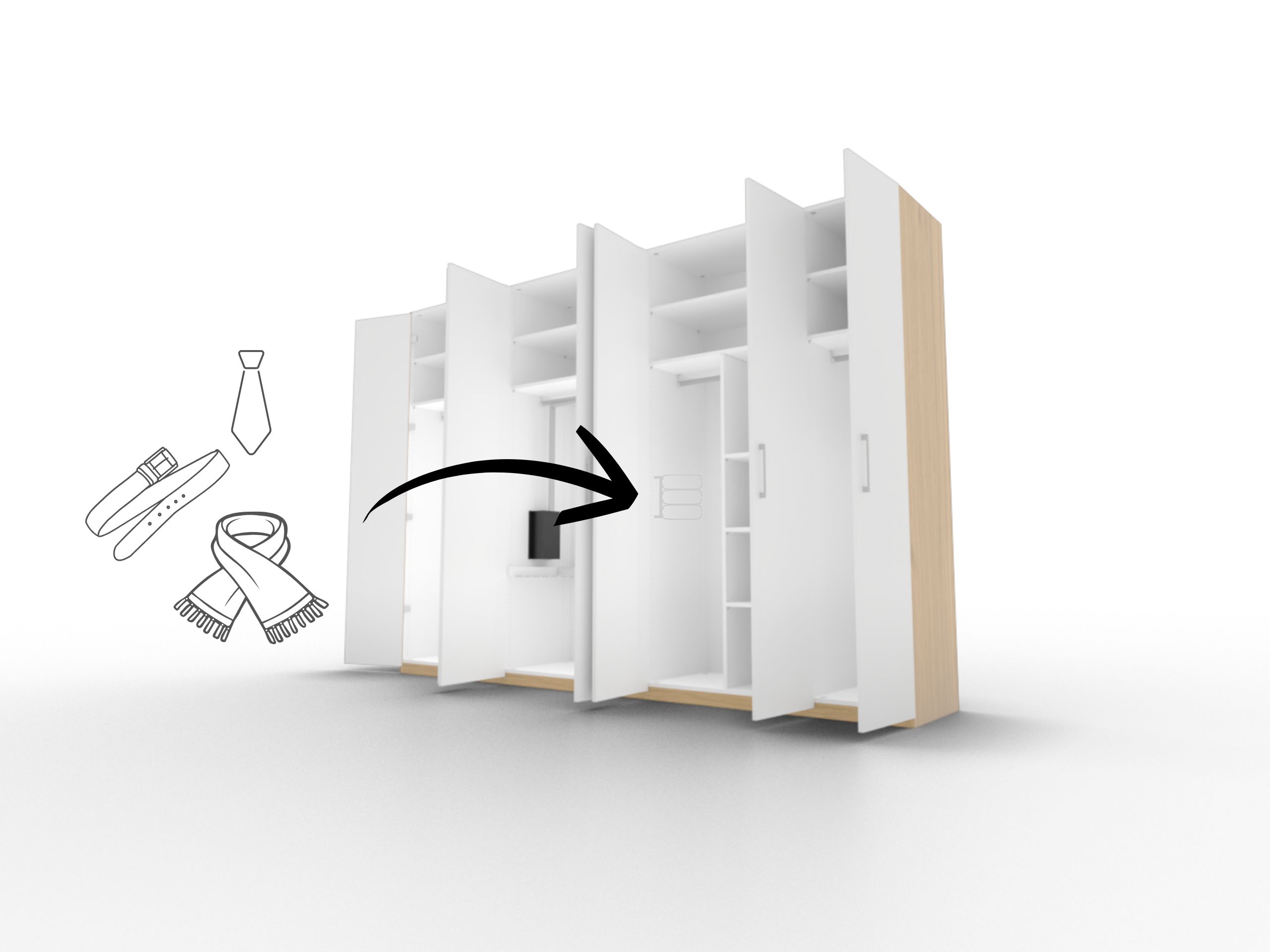 Halter fur Krawatten, Guertel und Tucher