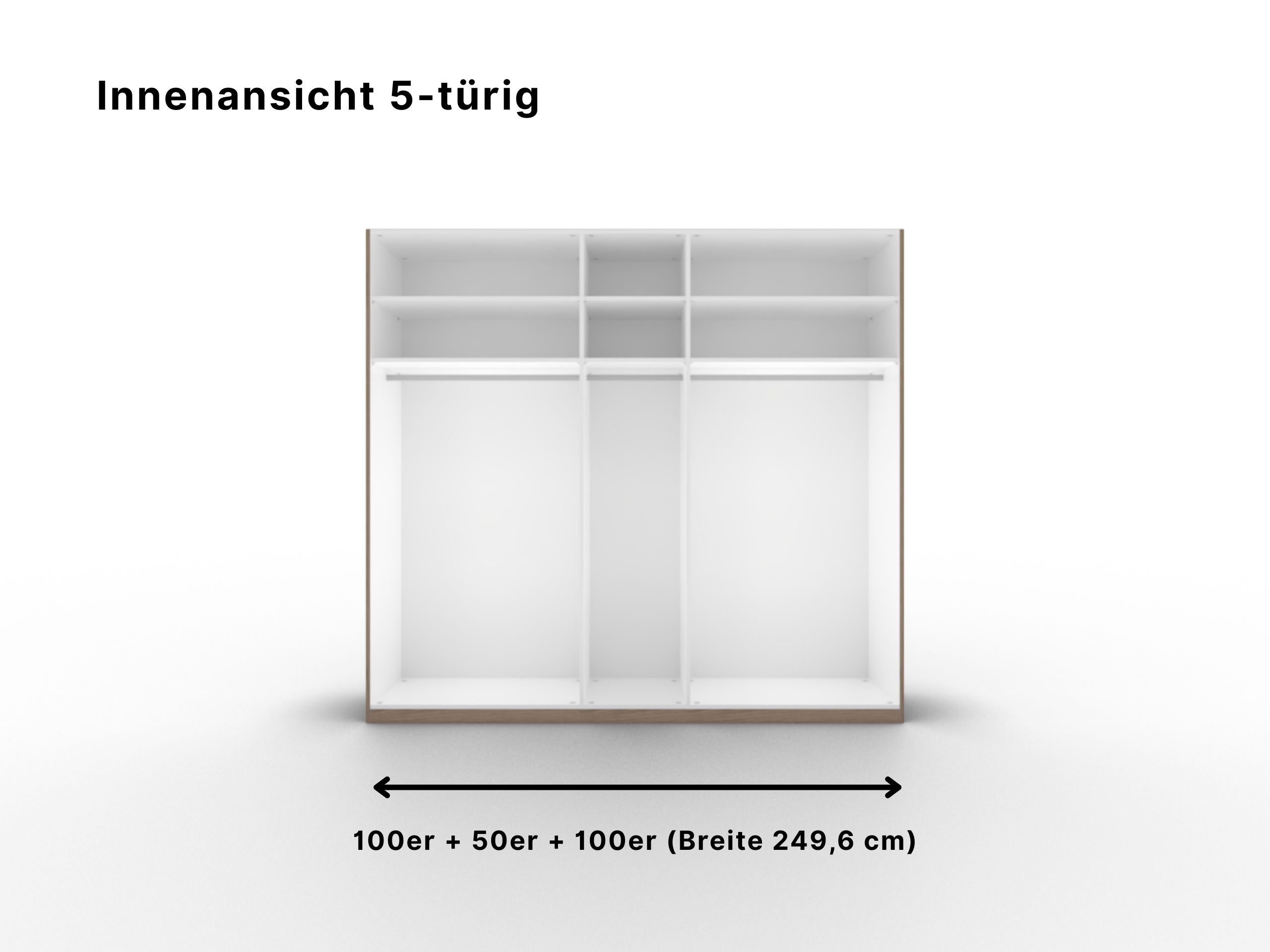 Innenansicht Kleiderschrank Callao 5-türig