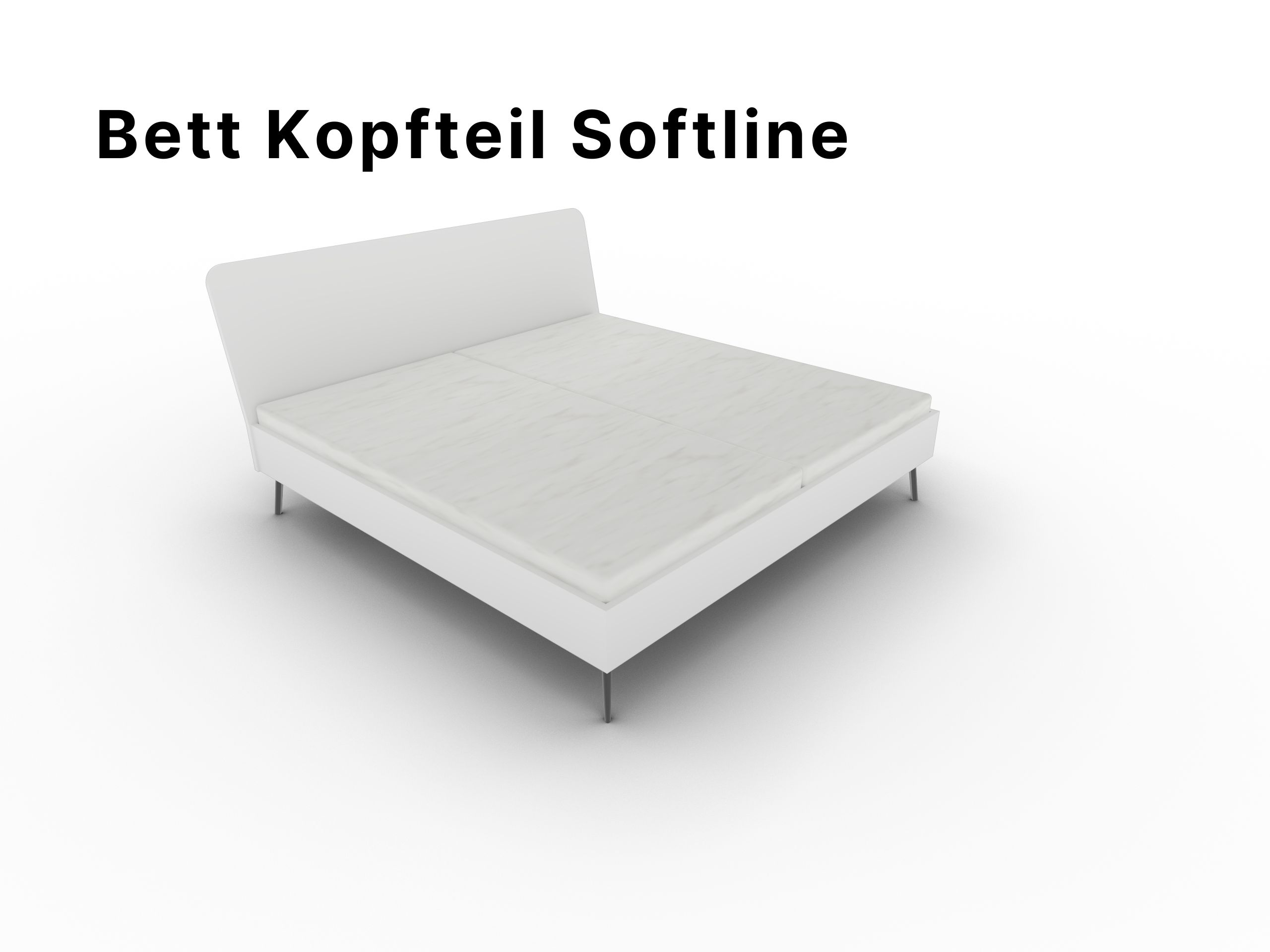 Disselkamp Bettensystem Kopfteil Softline Lack weiss, Rahmen Lack Weiss Fussteil Bari Balkeneiche