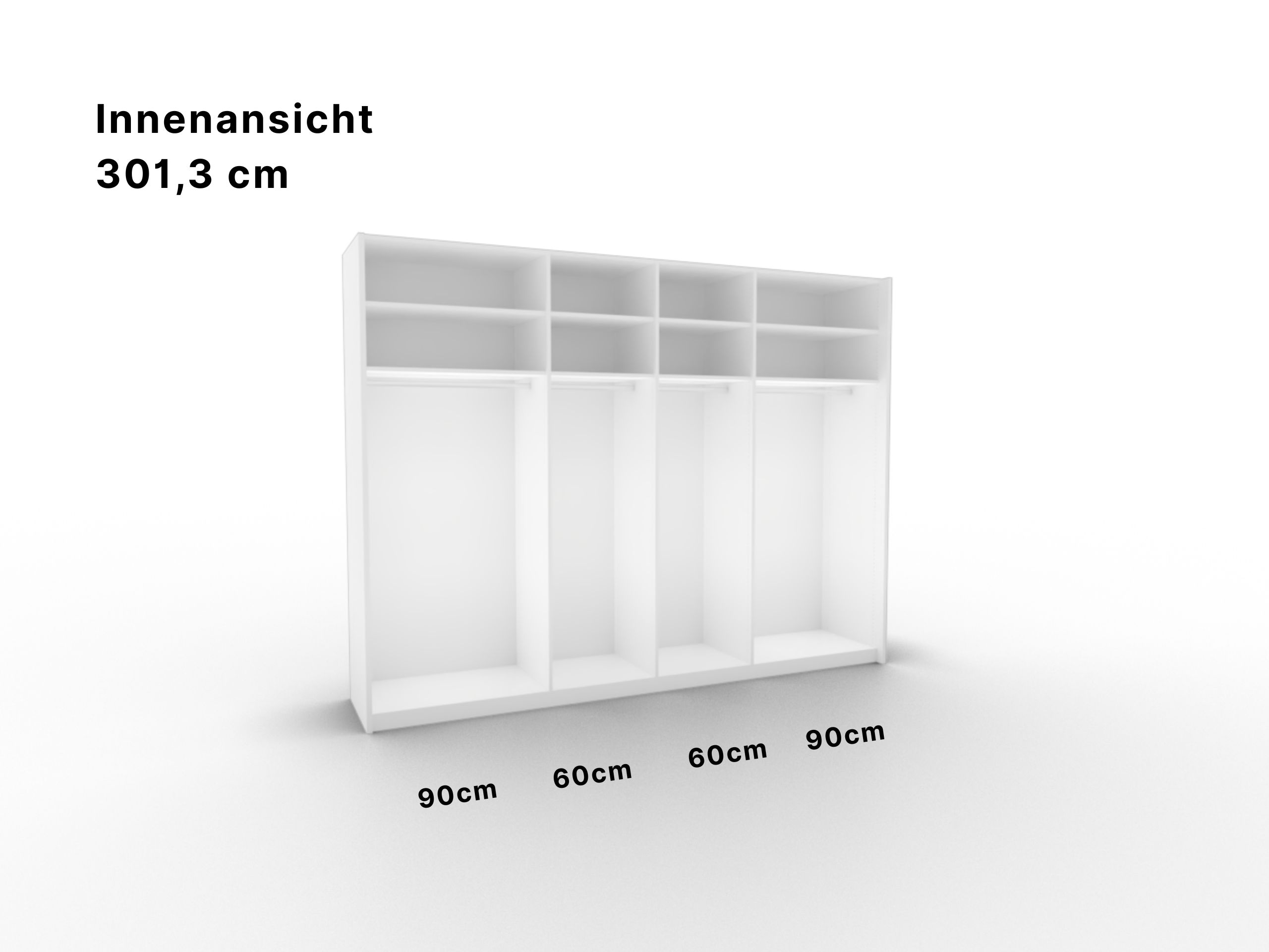 Disselkamp Comfort V  Innenansicht Schwebetuerenschrank 90_60_60_90