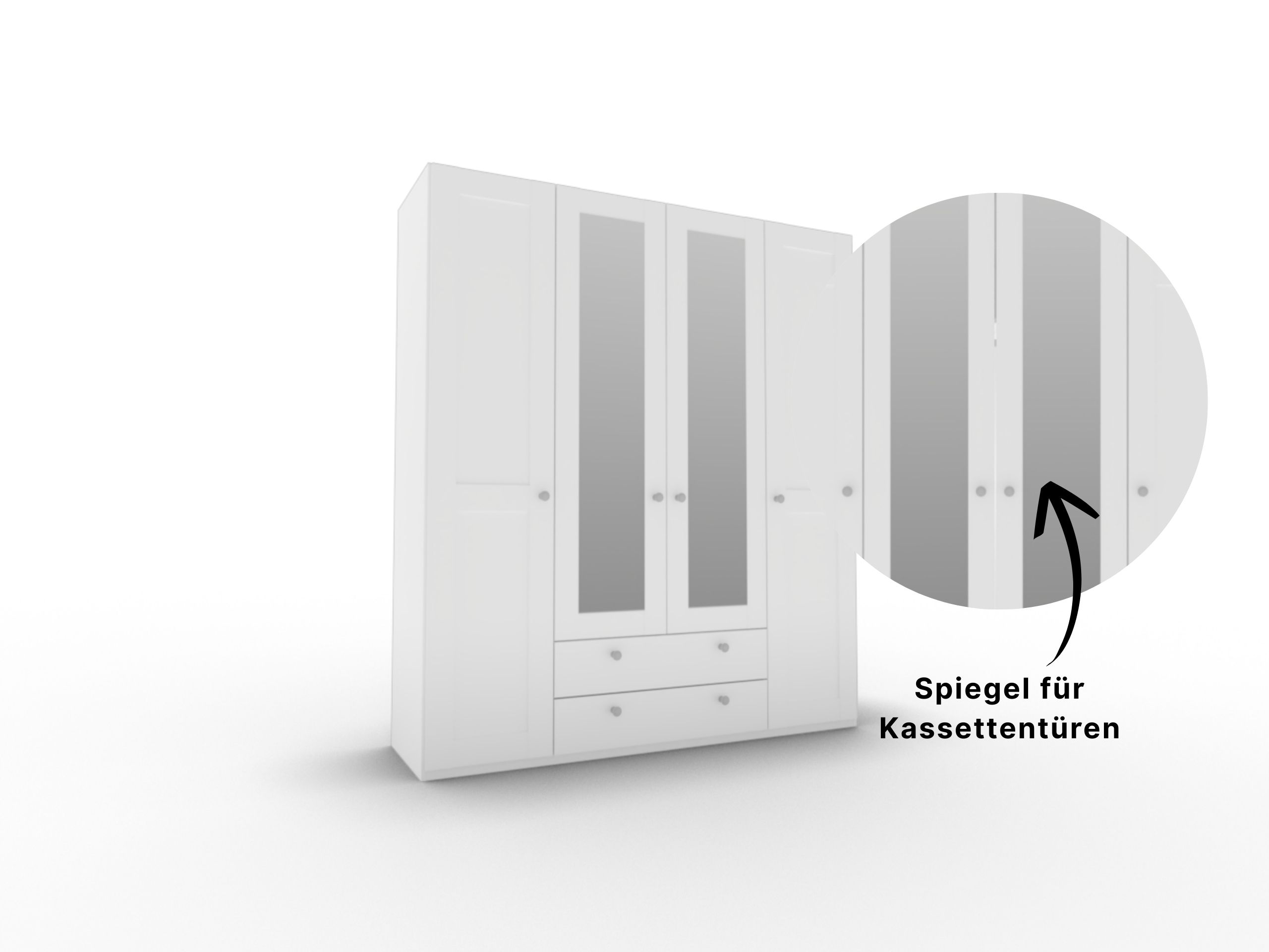 Disselkamp Castellino Kleiderschrank Frontschubkasten_Spiegel fuer Kassettentueren