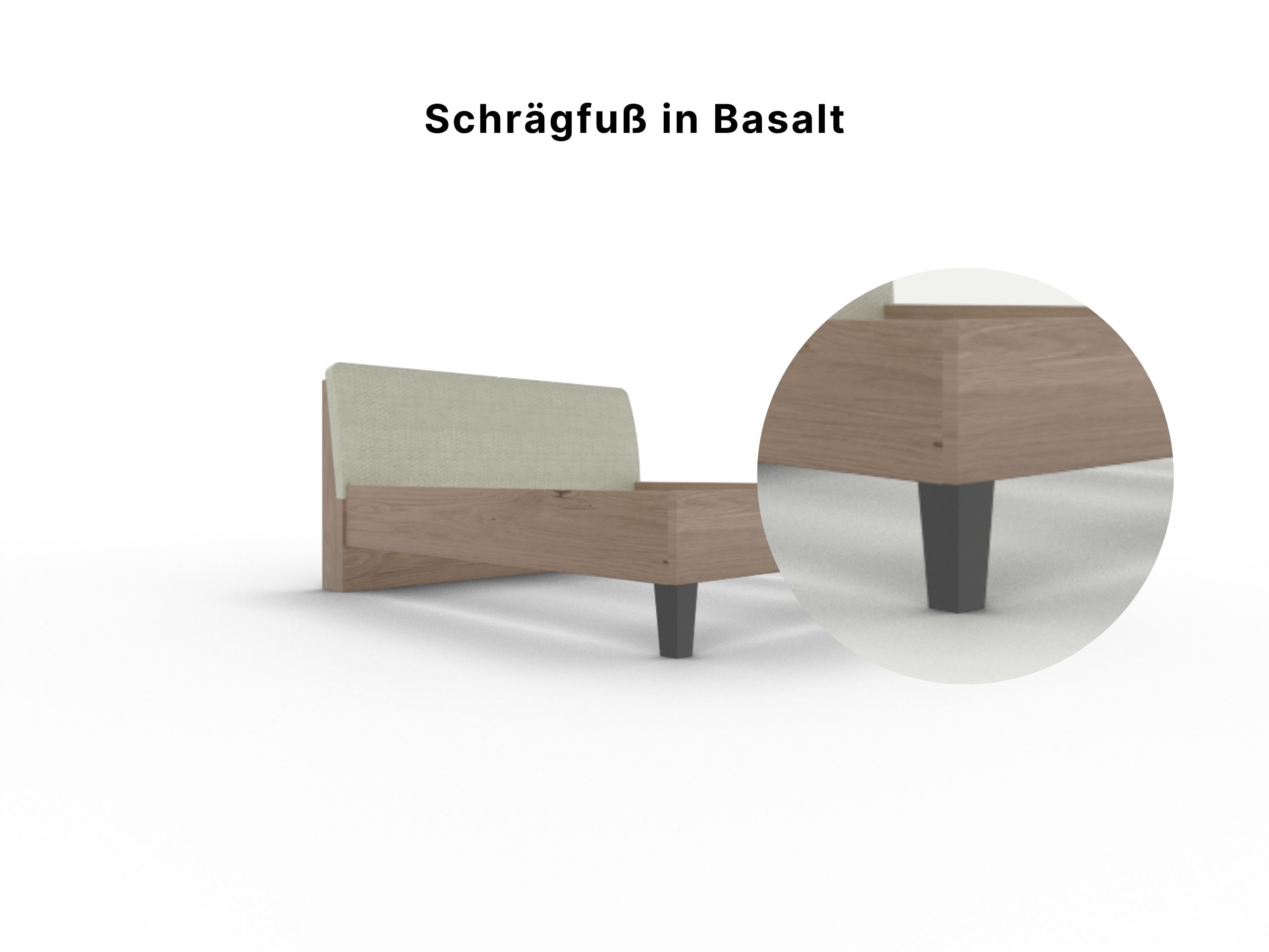 Disselkamp Callao PKT Doppelbett Fussteil_Schraegfuss in Basalt