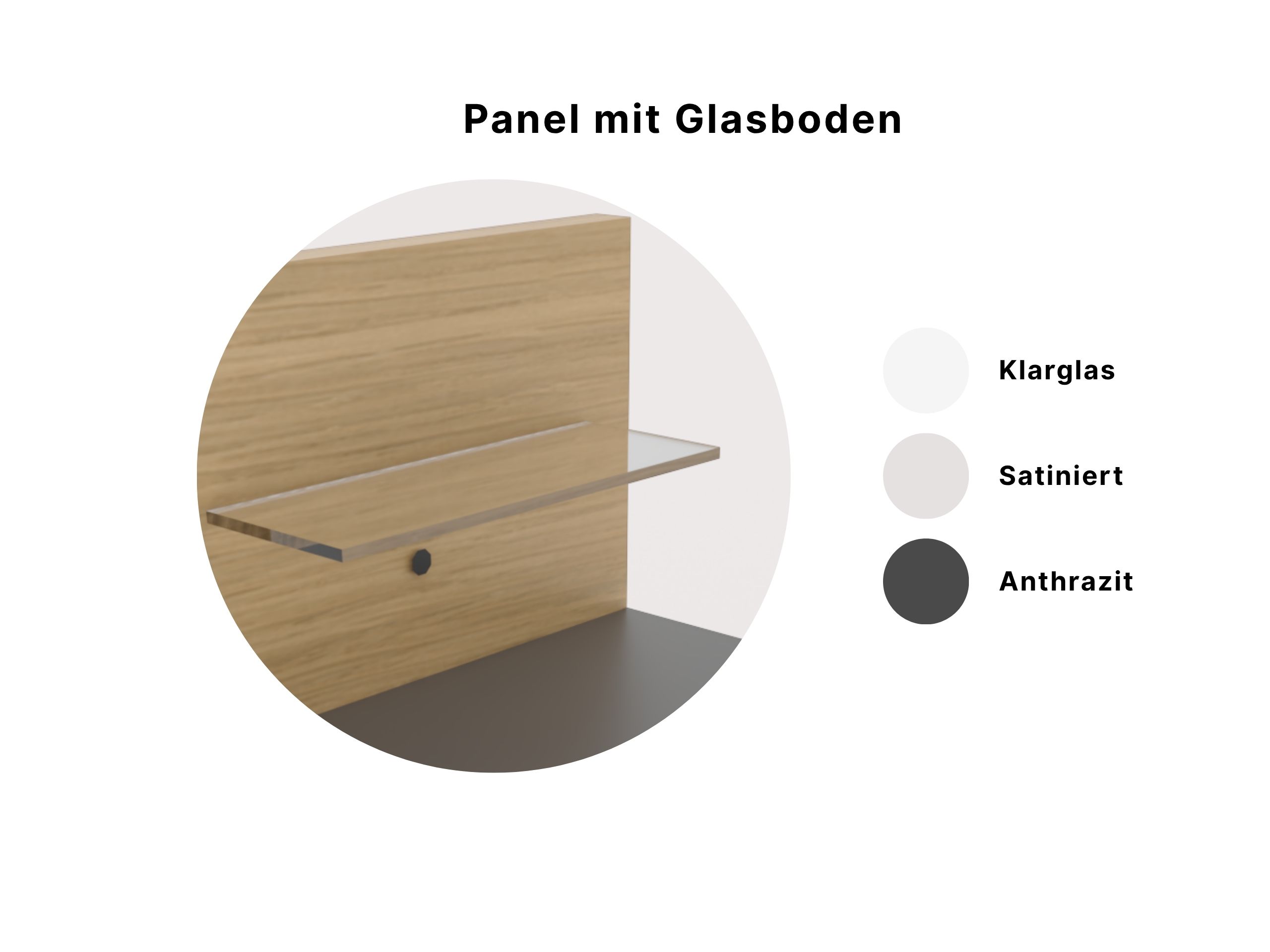 Disselkamp Abbildung Panel mit Glasboden in Wildeiche mit Klarglasboden