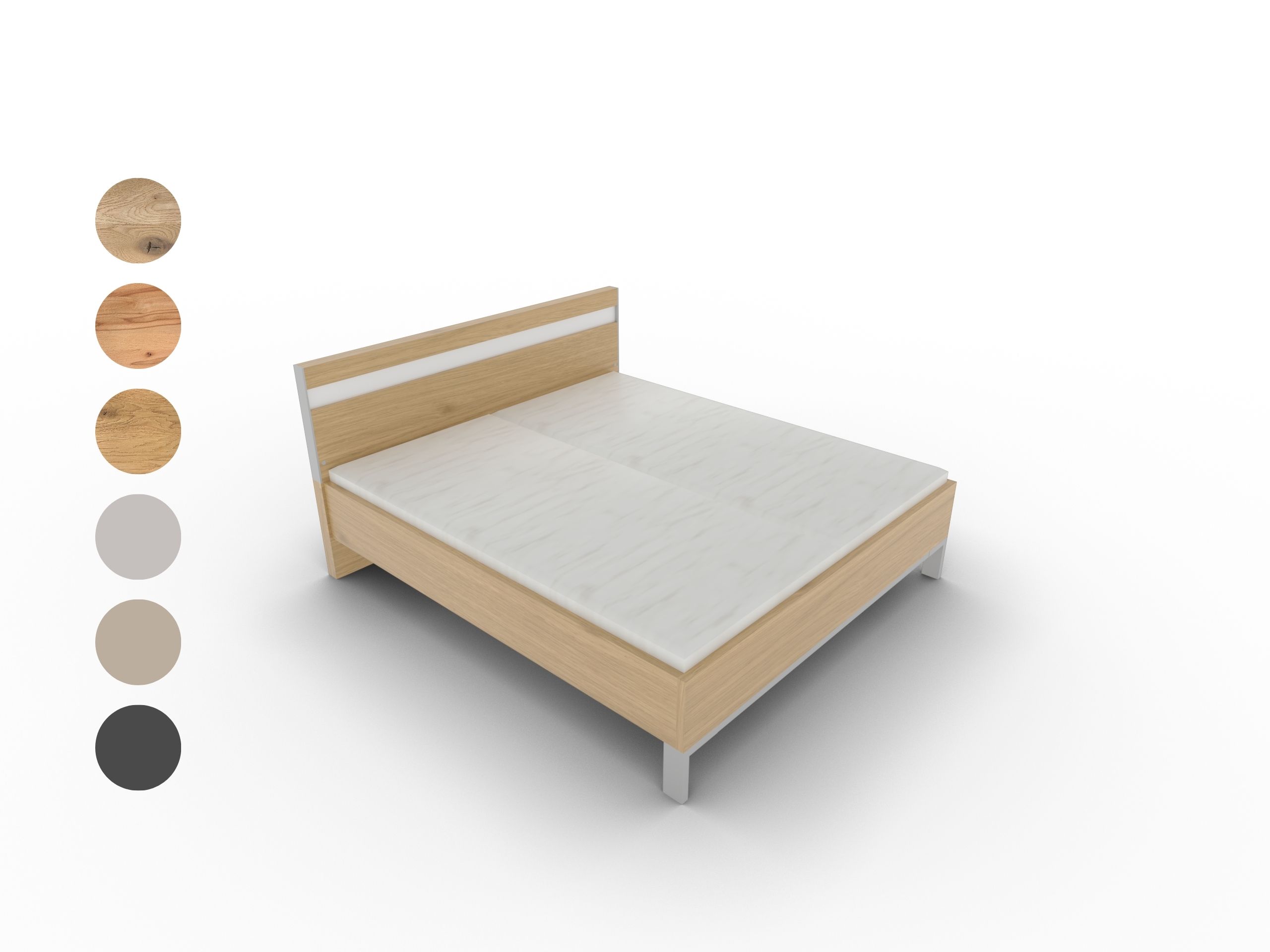 Disselkamp Doppelbett Kopfteil Multicolor nickelfarbig Wildeiche PG 2 865389