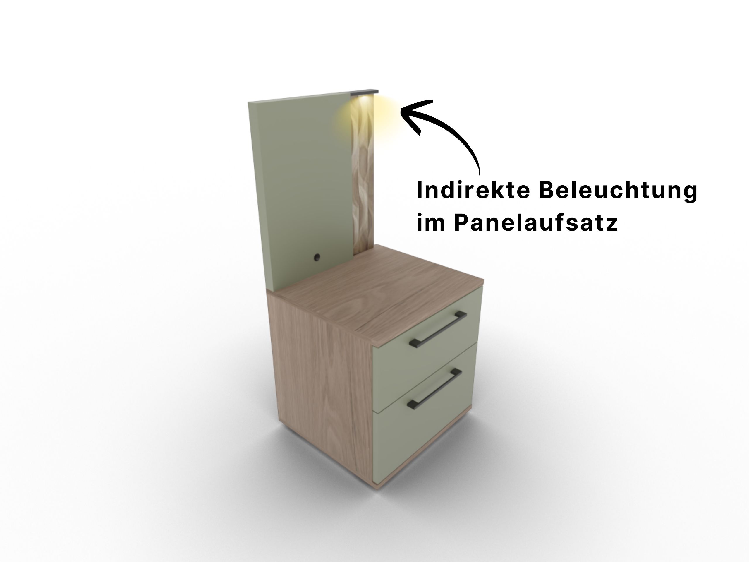 Disselkamp Callao Konsole 2 Schubkaesten mit Panelaufsatz und Glasboden (2)