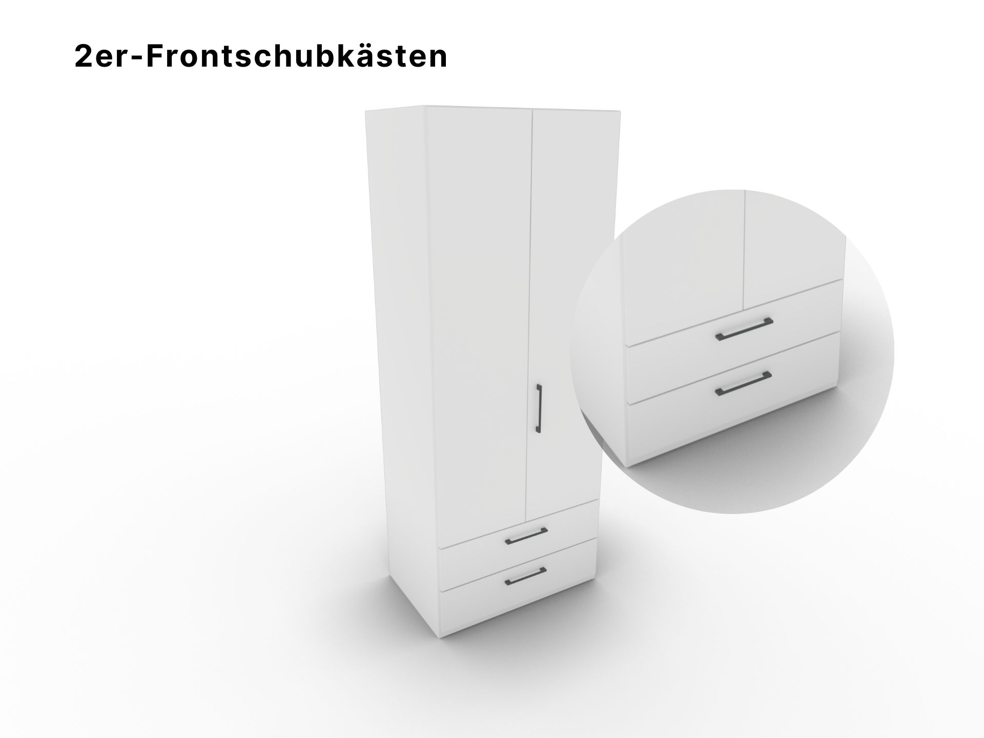 Disselkamp 2er Frontschubkasten Produktbild Lack weiss