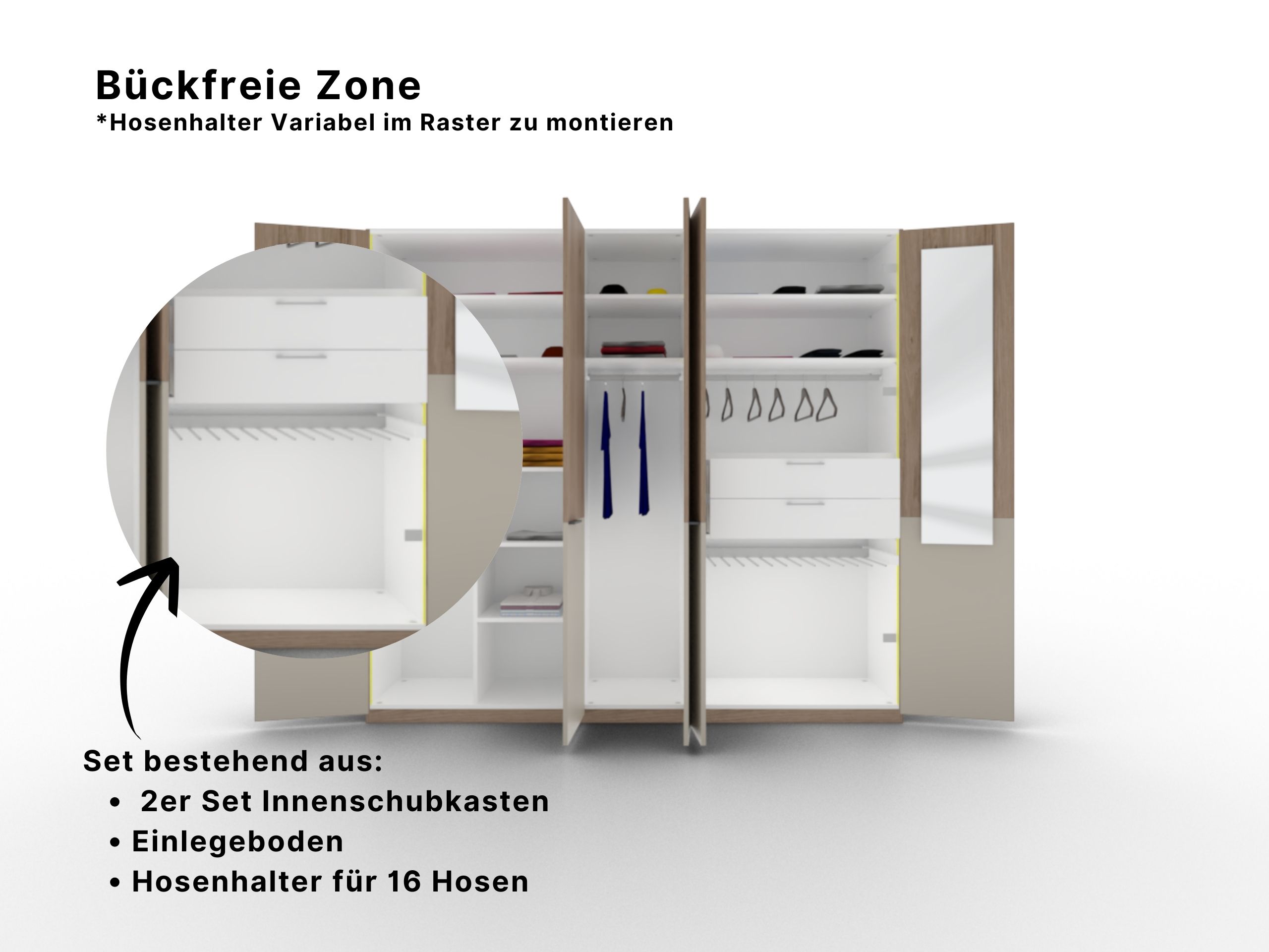 Disselkamp Cuneo Kleiderschrank Zubehoer_Innenraum Set Bueckfreie Zone