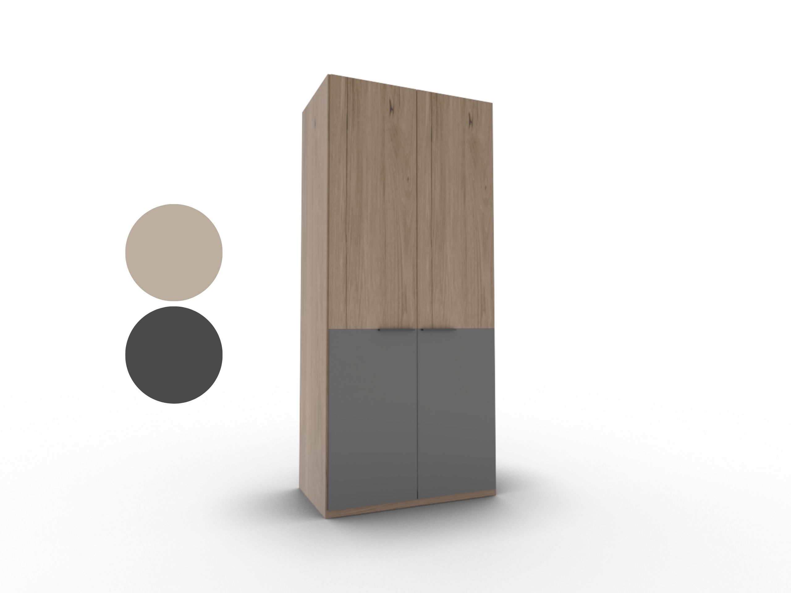 Disselkamp Cuneo Kleiderschrank 2-tuerig_Lack Basalt_Cover