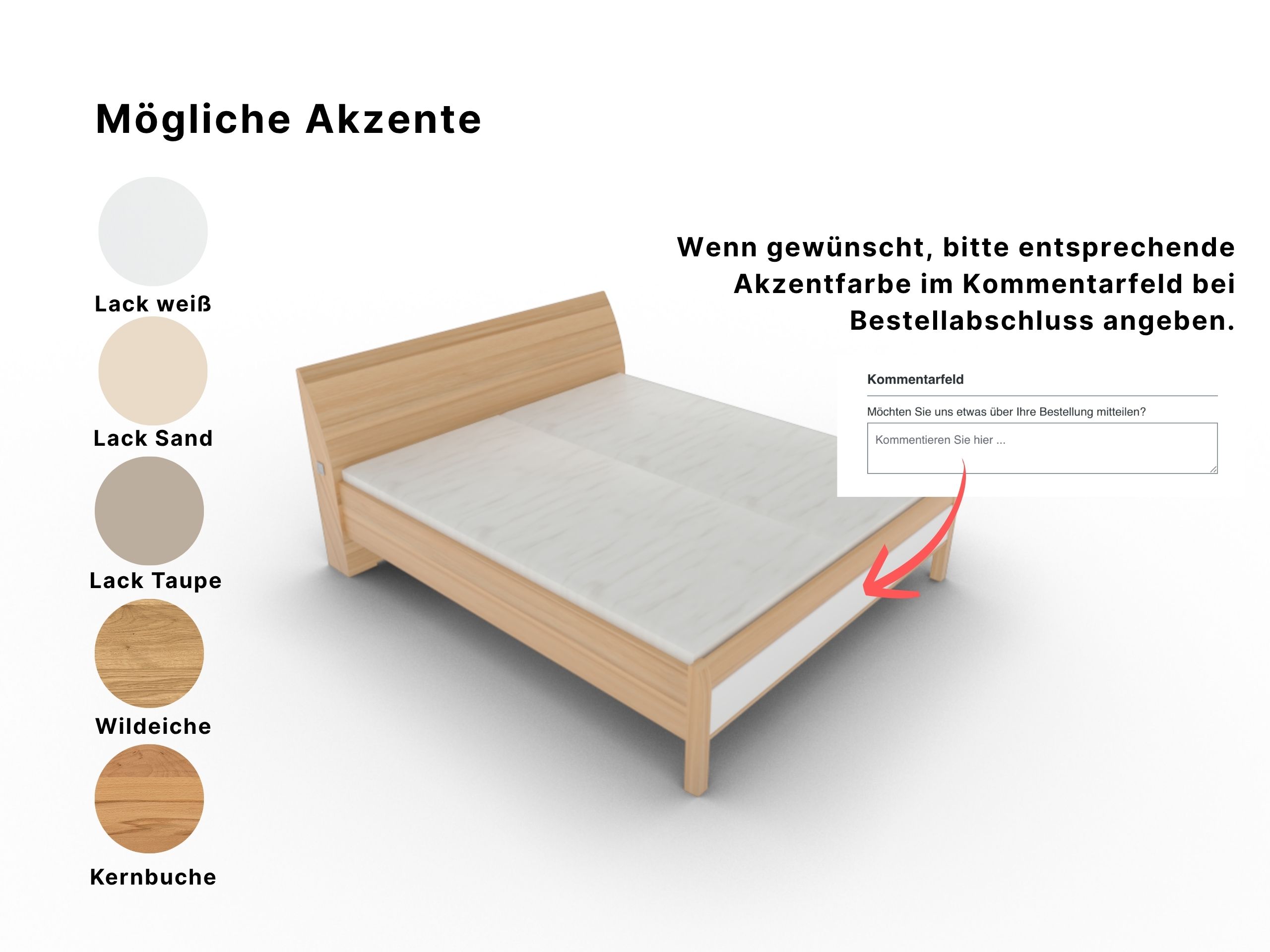 Disselkamp Doppelbett KT Bogen_Kernbuche_Akzente