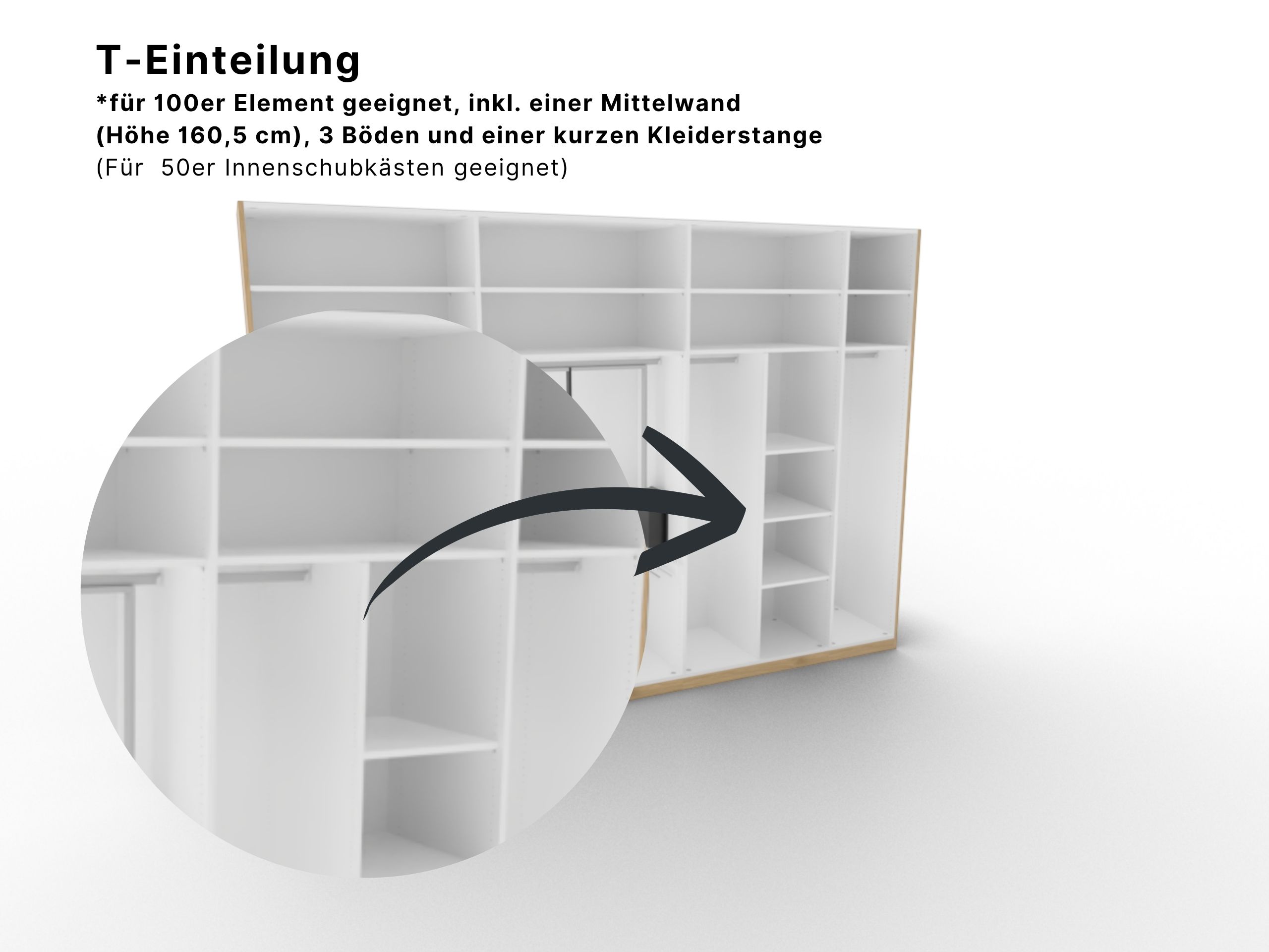 T-Einteilung Schrankinnenausstattung Callao