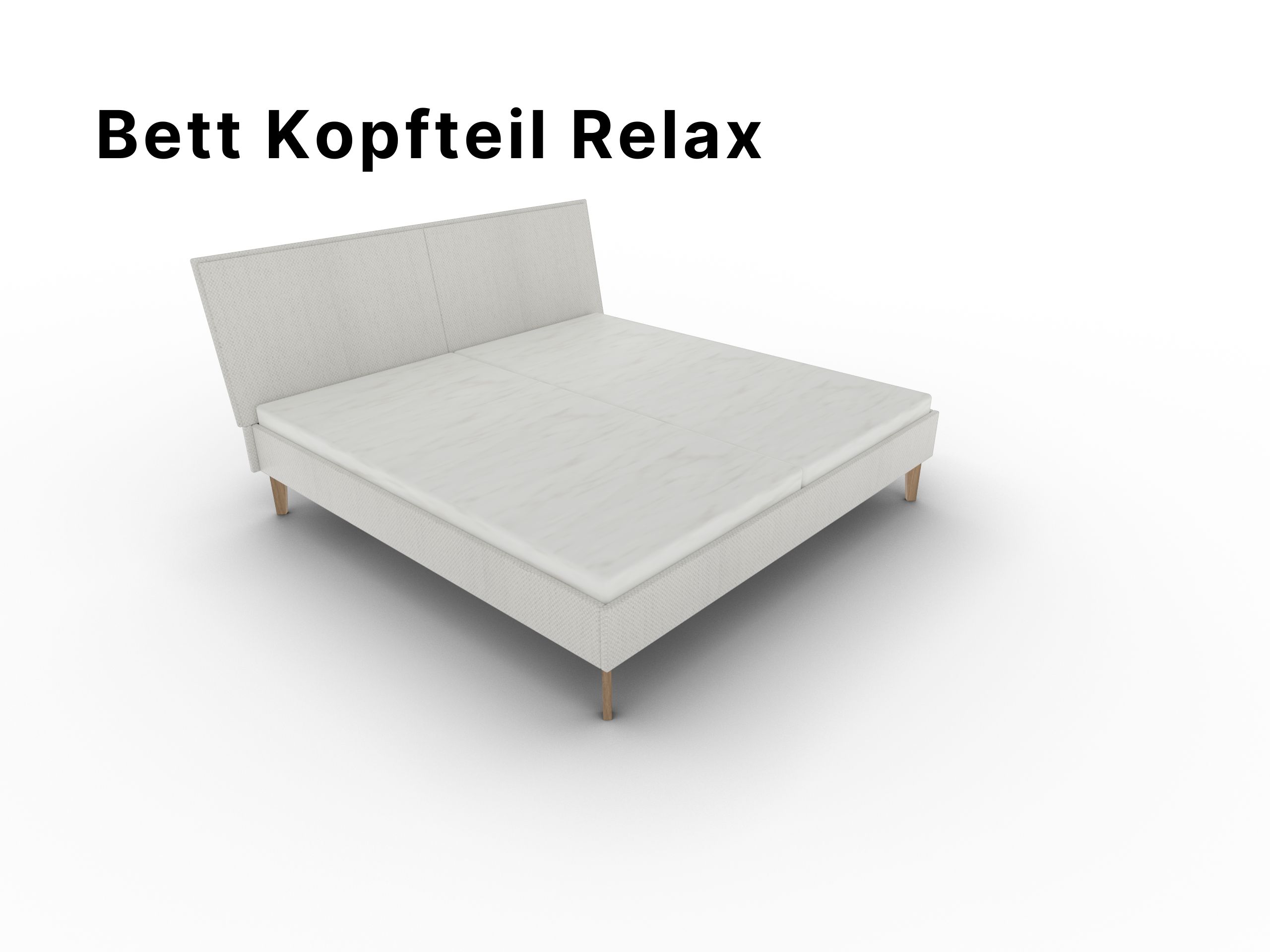 Disselkamp Bettensystem Kopfteil Relax Stoff Cody weiss Lack Weiss Fussteil Bari Balkeneiche
